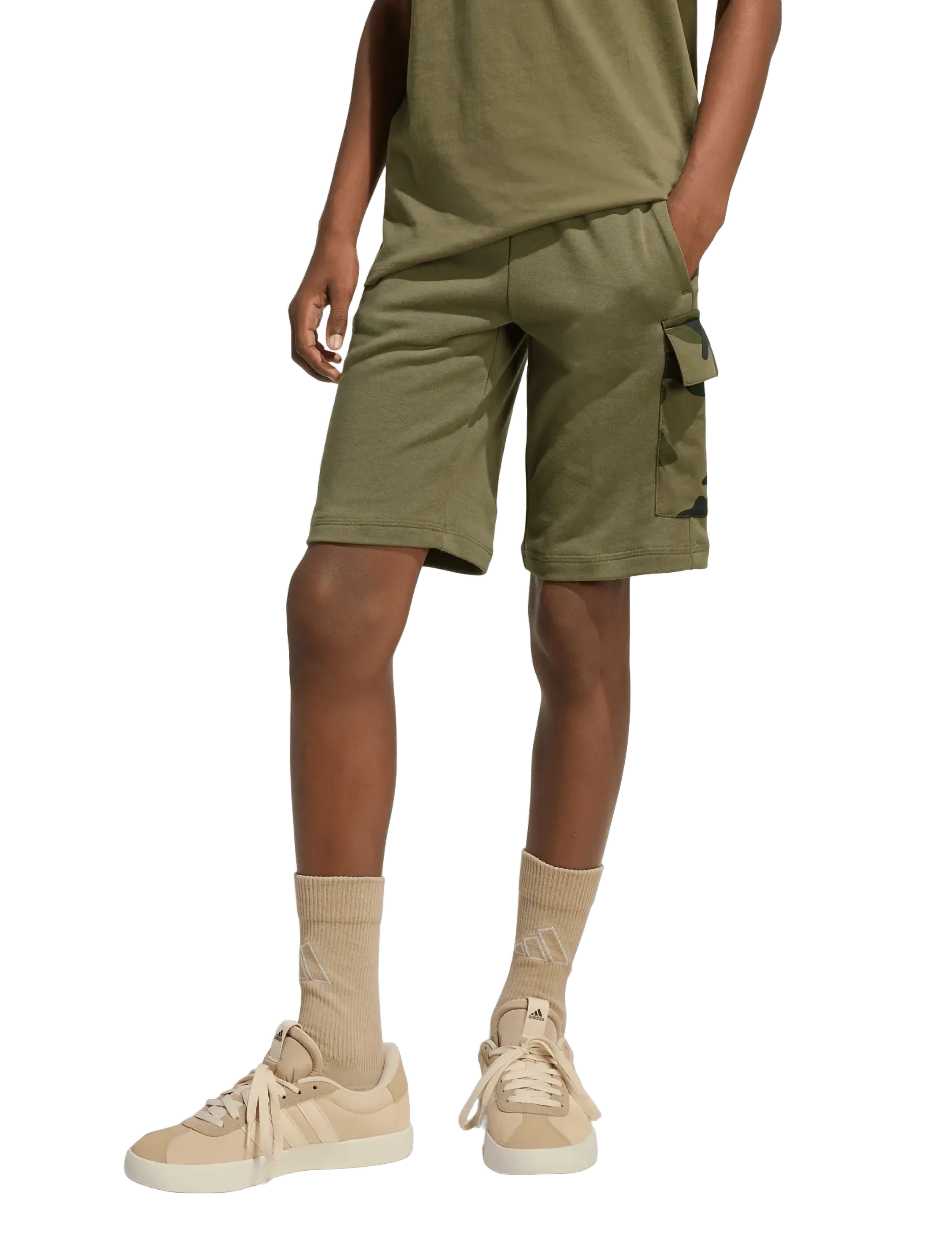 adidas Sportswear - J CAMO FT SHORT - shorts - olistr/black - 4