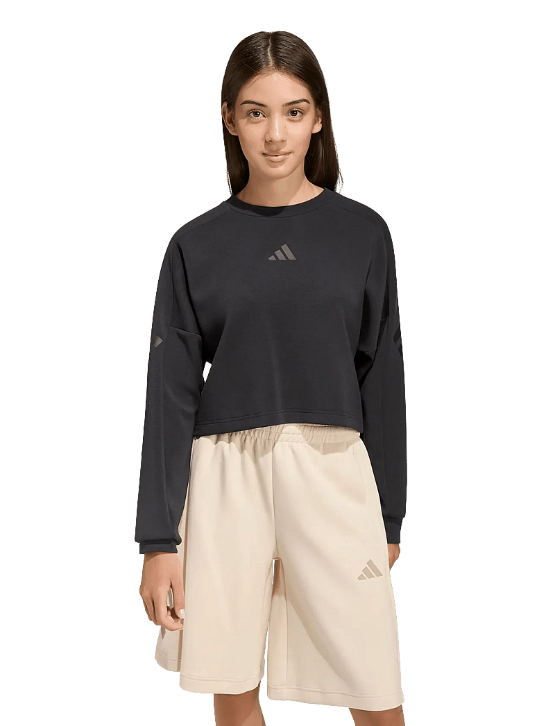 adidas Sportswear - JG FI 3S CREW - sweatshirts - black/black - 0