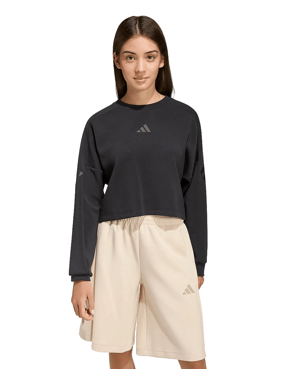 adidas Sportswear - JG FI 3S CREW - sweatshirts - black/black - 0