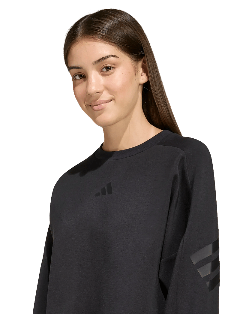 adidas Sportswear - JG FI 3S CREW - sweatshirts - black/black - 4