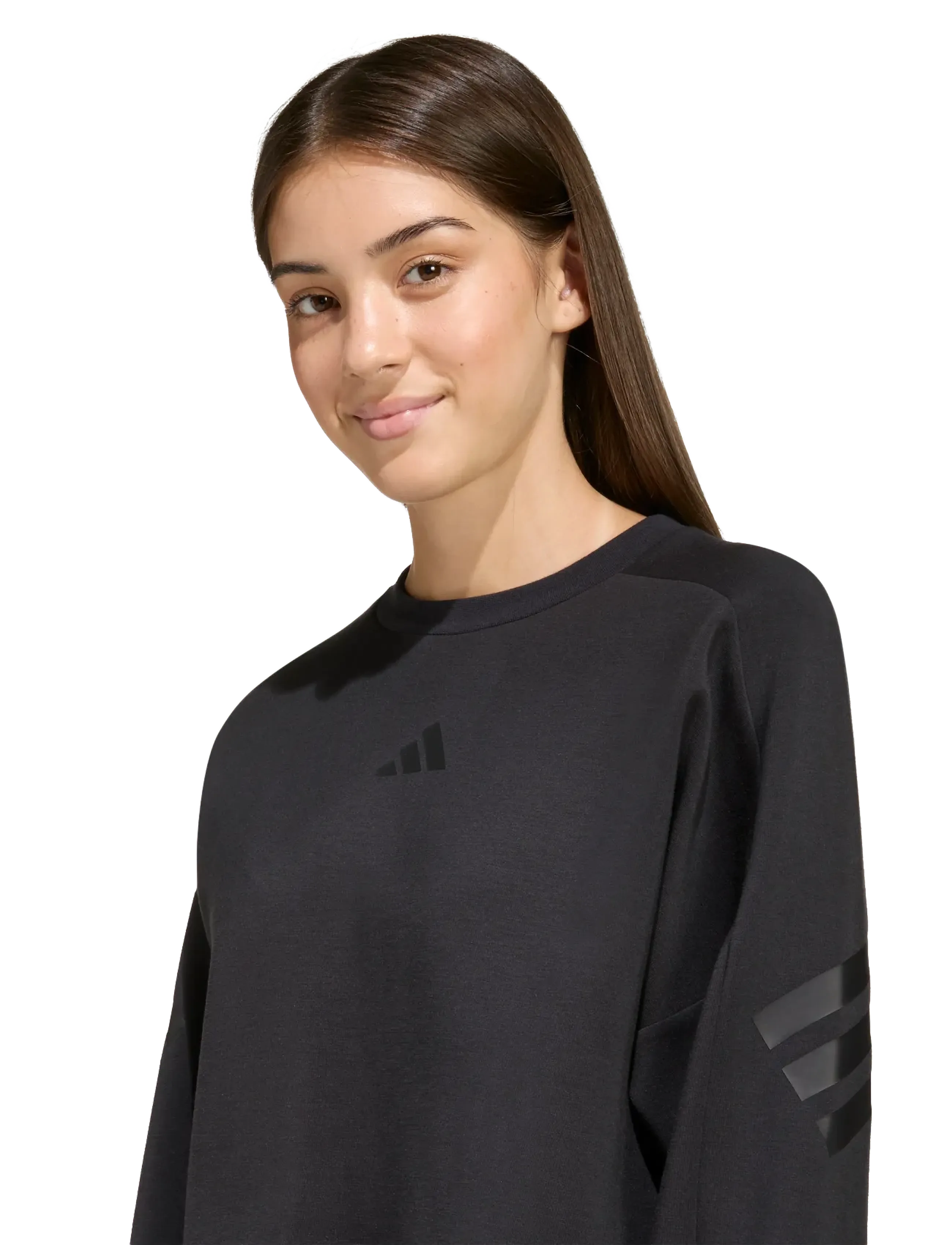 adidas Sportswear - JG FI 3S CREW - sweats - black/black - 4
