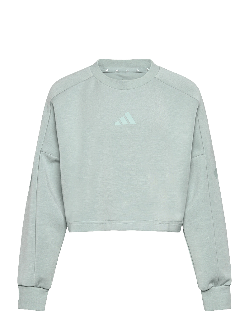 adidas Sportswear - JG FI 3S CREW - sweatshirts - wosa/tacgrn - 1