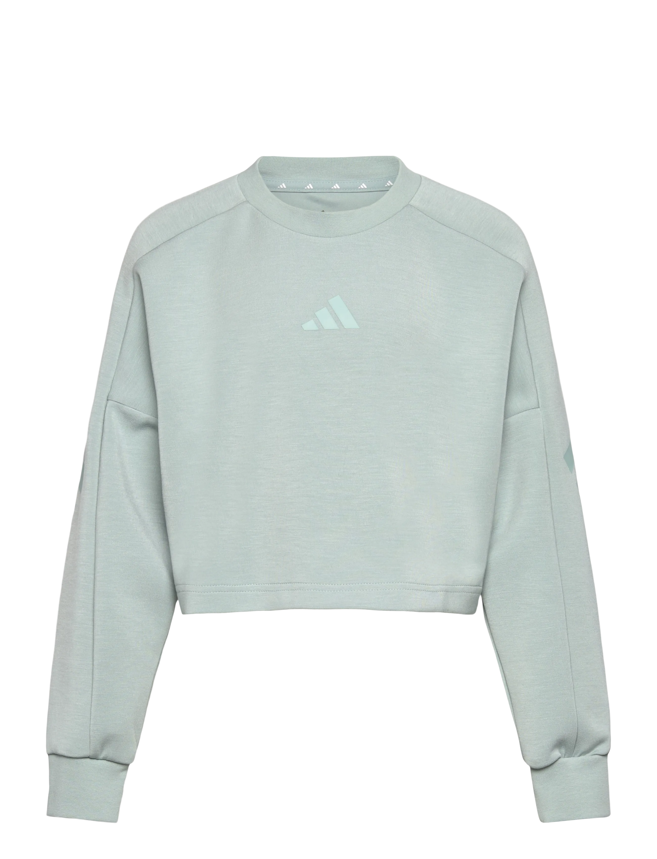 adidas Sportswear JG FI 3S CREW - Overdele - WOSA/TACGRN / green