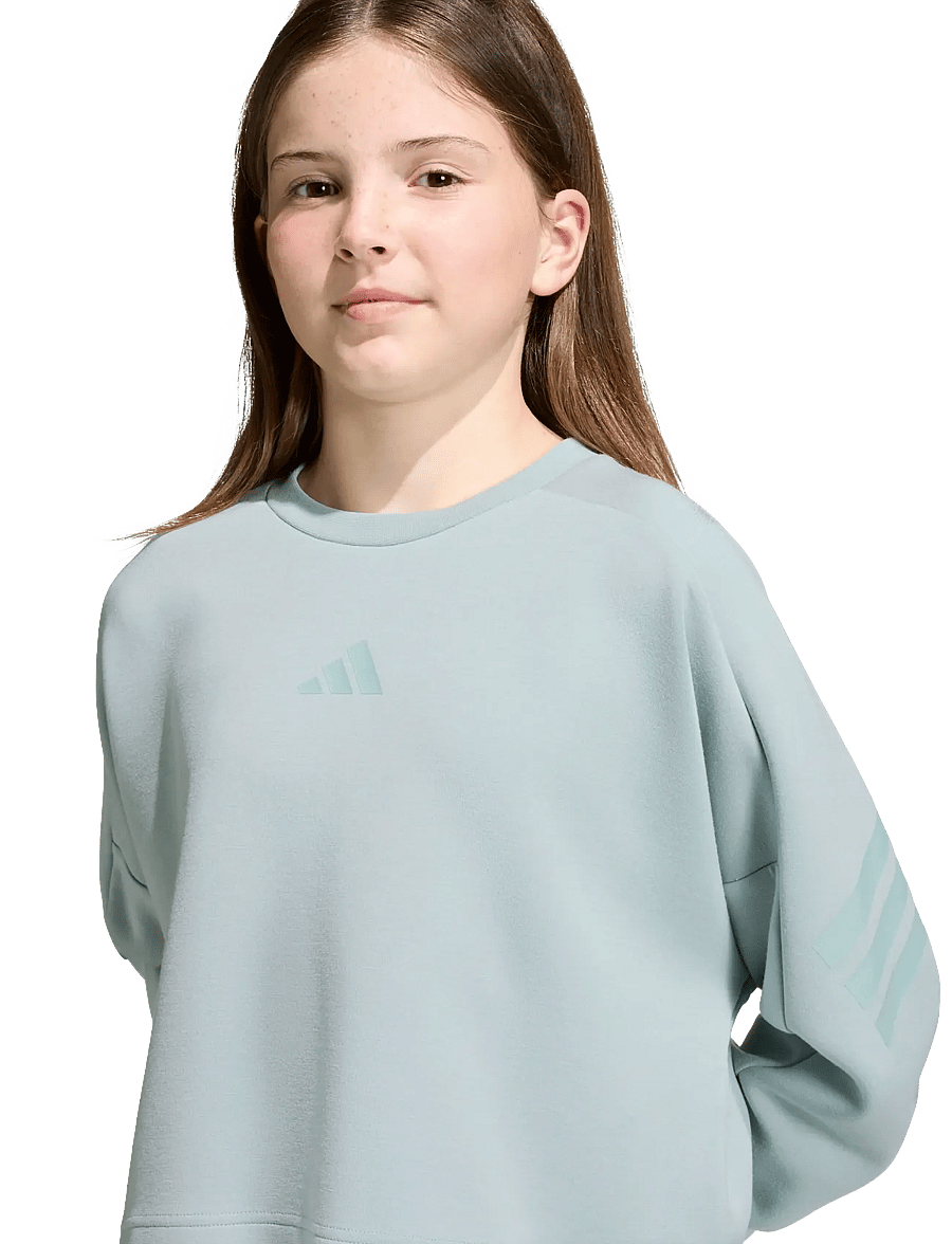 adidas Sportswear - JG FI 3S CREW - sweatshirts - wosa/tacgrn - 5