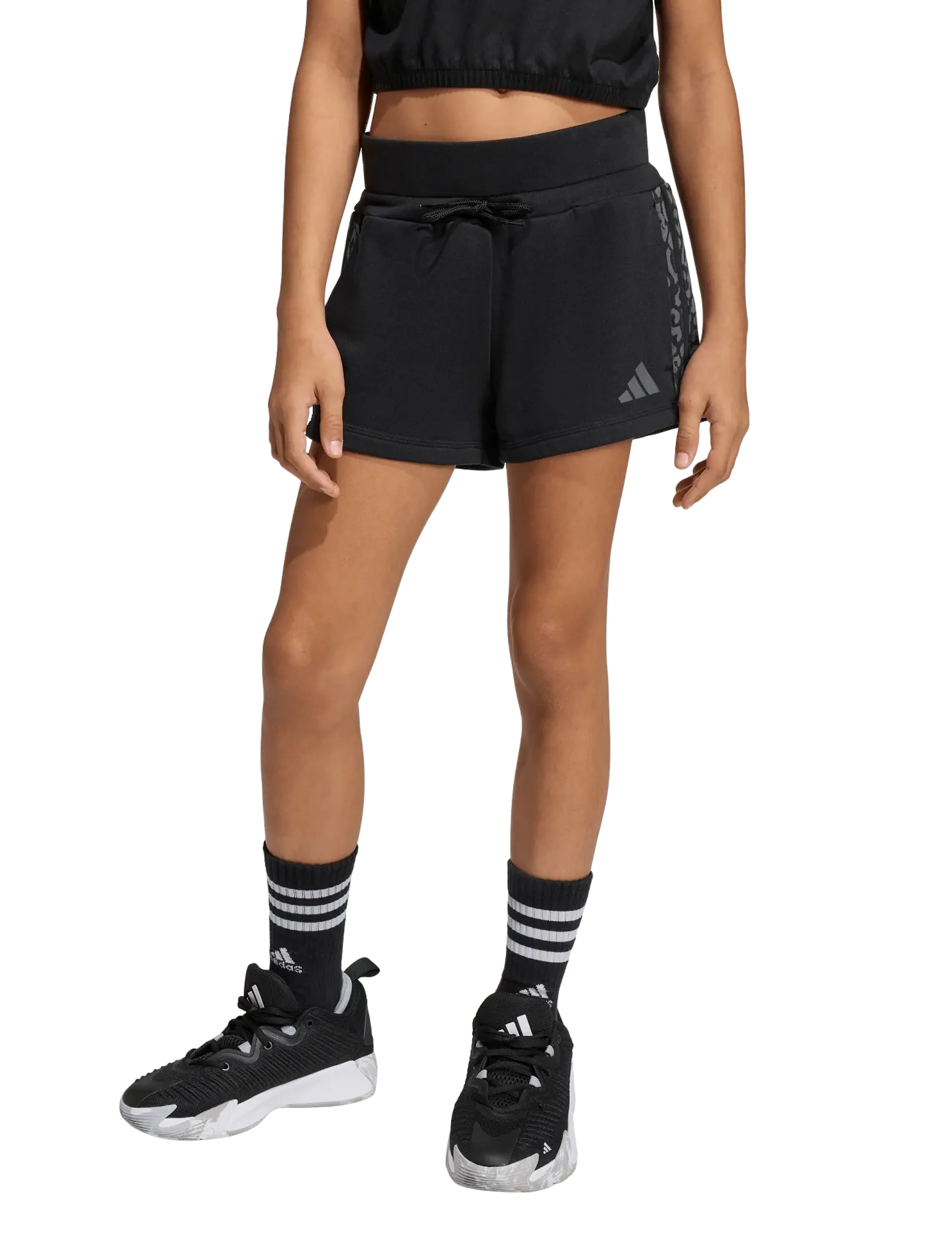 adidas Sportswear - JG AN 3S FT SH - sporta šorti - black/white - 4