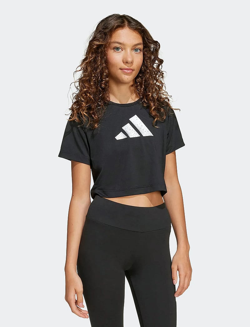 adidas Sportswear - JG TR-ES GL TEE - kortærmede t-shirts - black/silvmt - 0