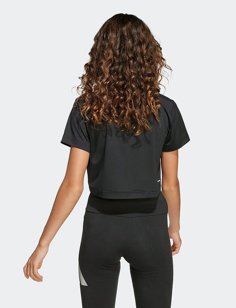 adidas Sportswear - JG TR-ES GL TEE - kortærmede t-shirts - black/silvmt - 5