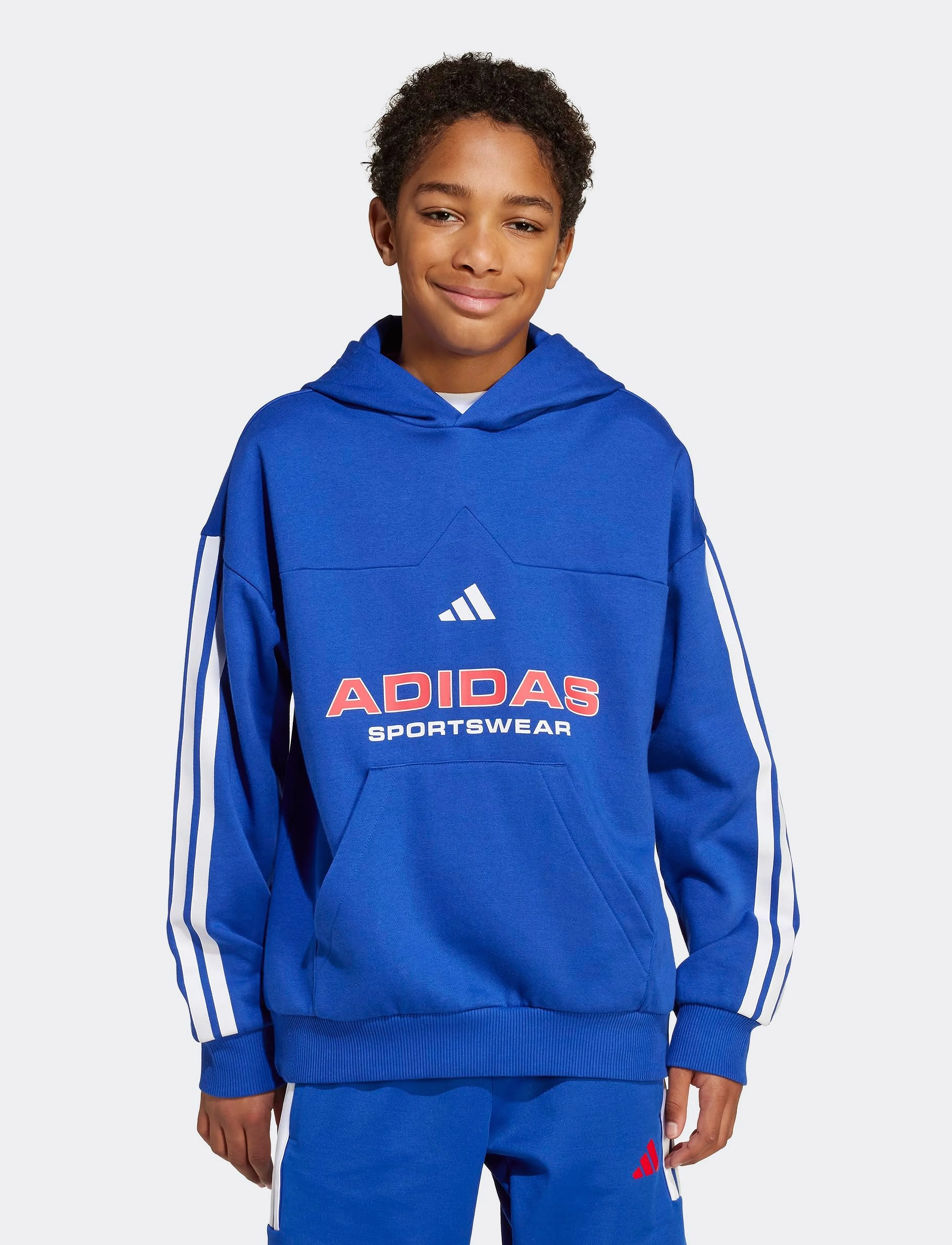 adidas Sportswear J Tiro Fl Hdd, Børn, Hættetrøje, Blå, Str: 128