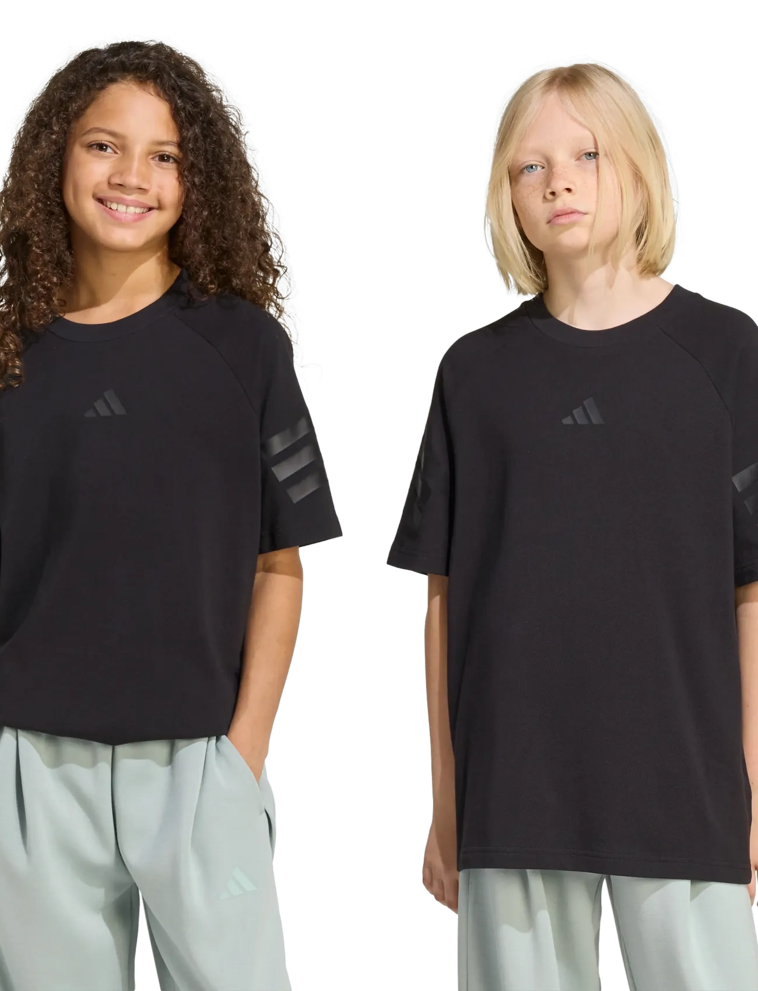 adidas Sportswear - J FI 3S  TEE - kurzärmelig - black/black - 2
