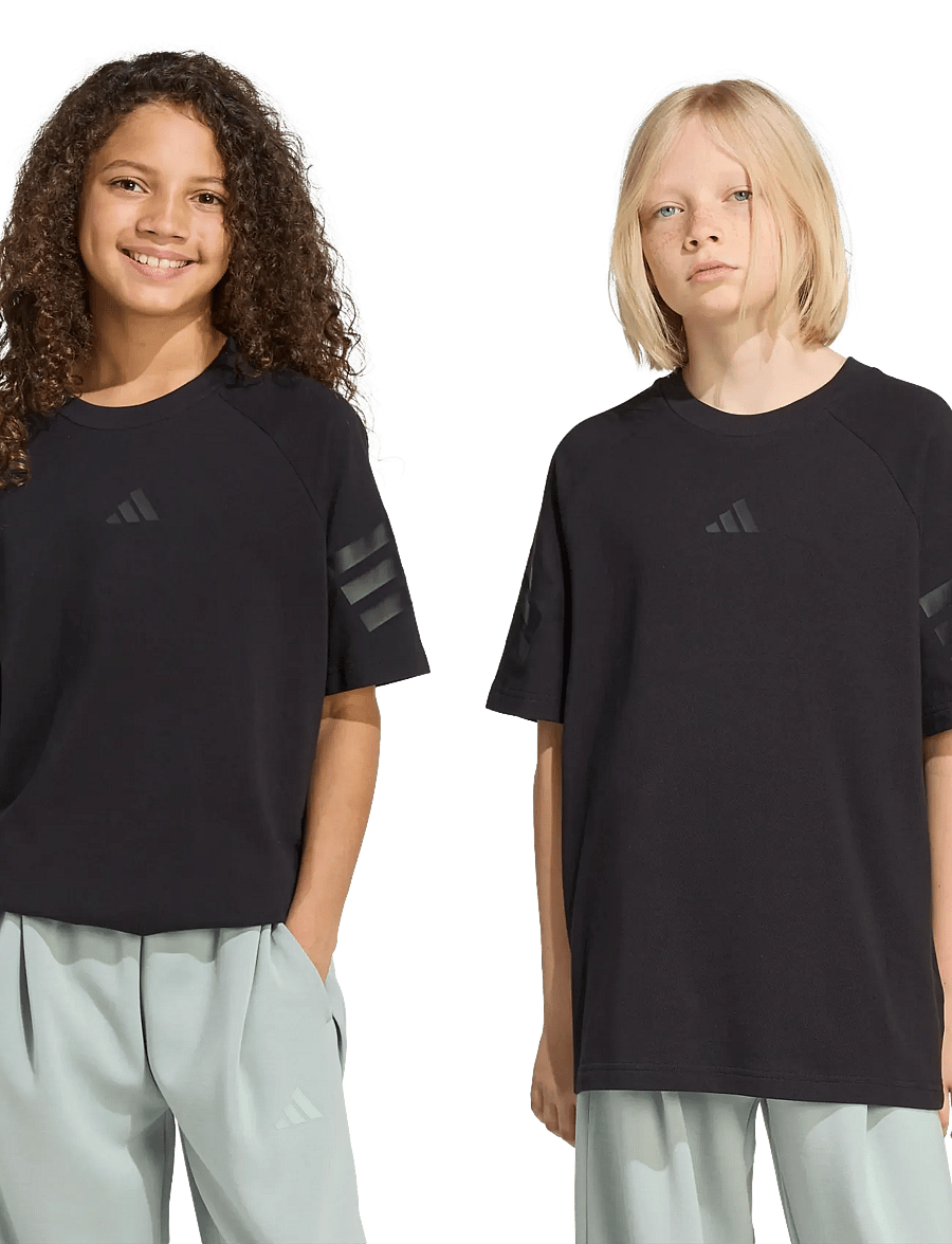 adidas Sportswear - J FI 3S TEE - kurzärmelig - black/black - 2
