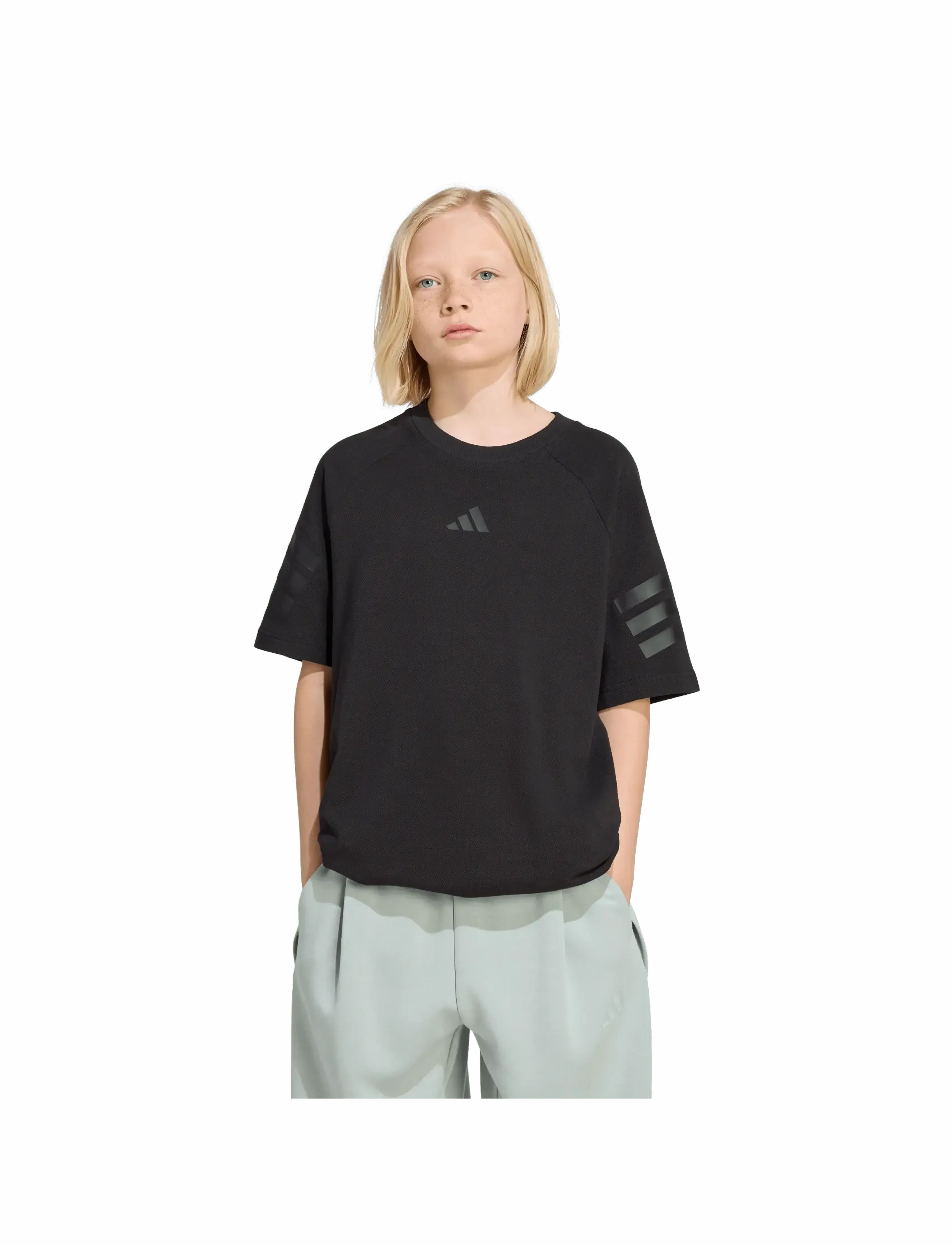 adidas Sportswear - J FI 3S  TEE - kurzärmelig - black/black - 4