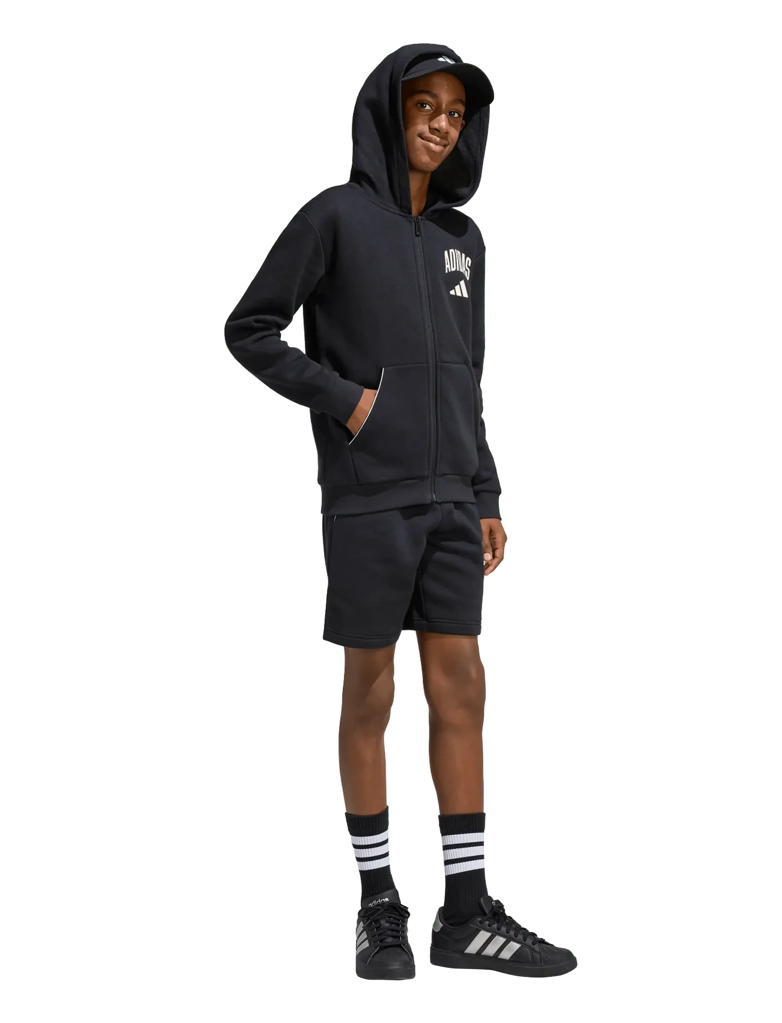 adidas Sportswear - J CLGT FL SHO - sweatshorts - black/owhite - 3