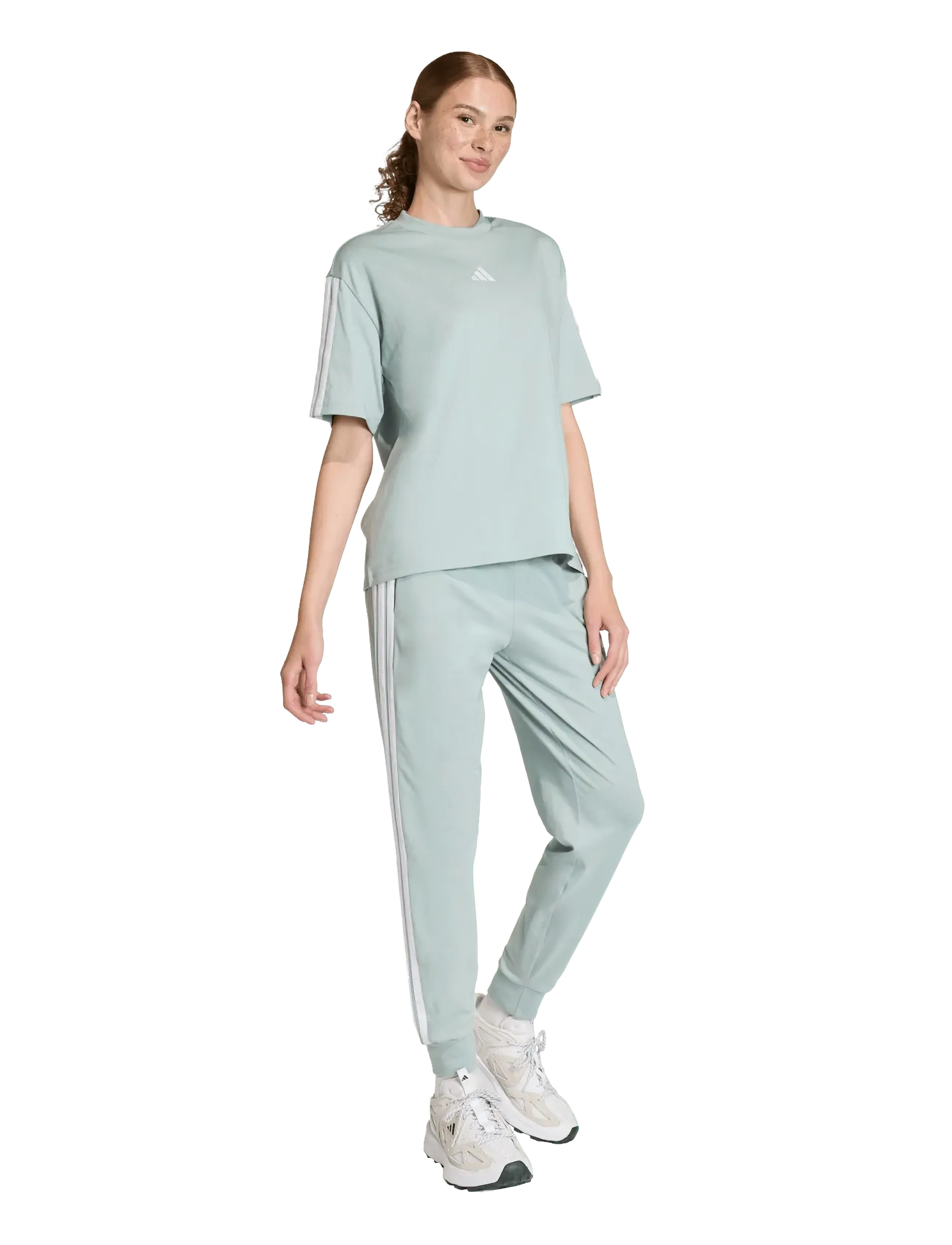 adidas Sportswear W 3S SJ BF T - T-shirts & Toppar - WOSA/WHITE / green