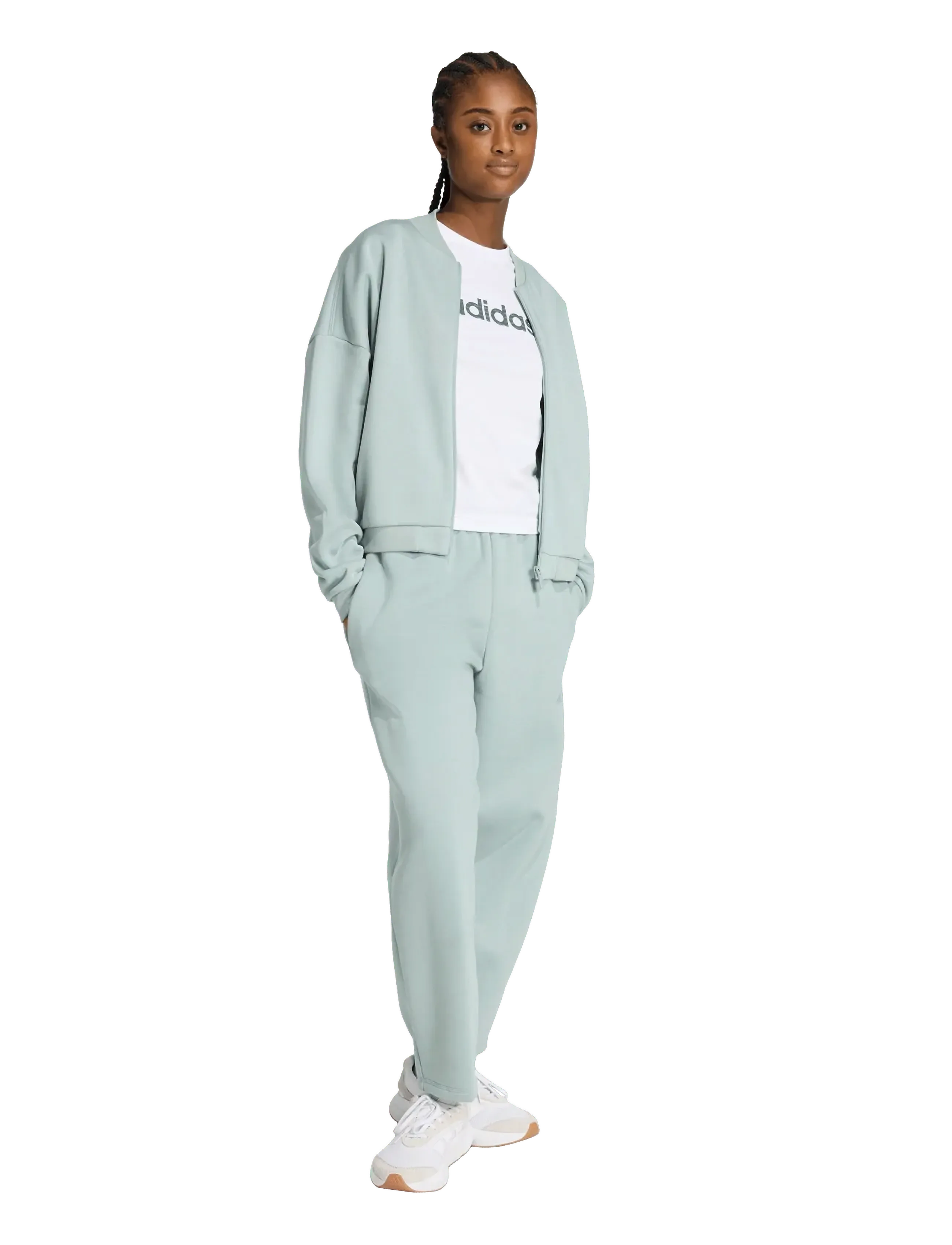 adidas Sportswear W Sl+ Fl Bomber, M, Green, Sport Jackets > Sport Casual Jackets, Dame