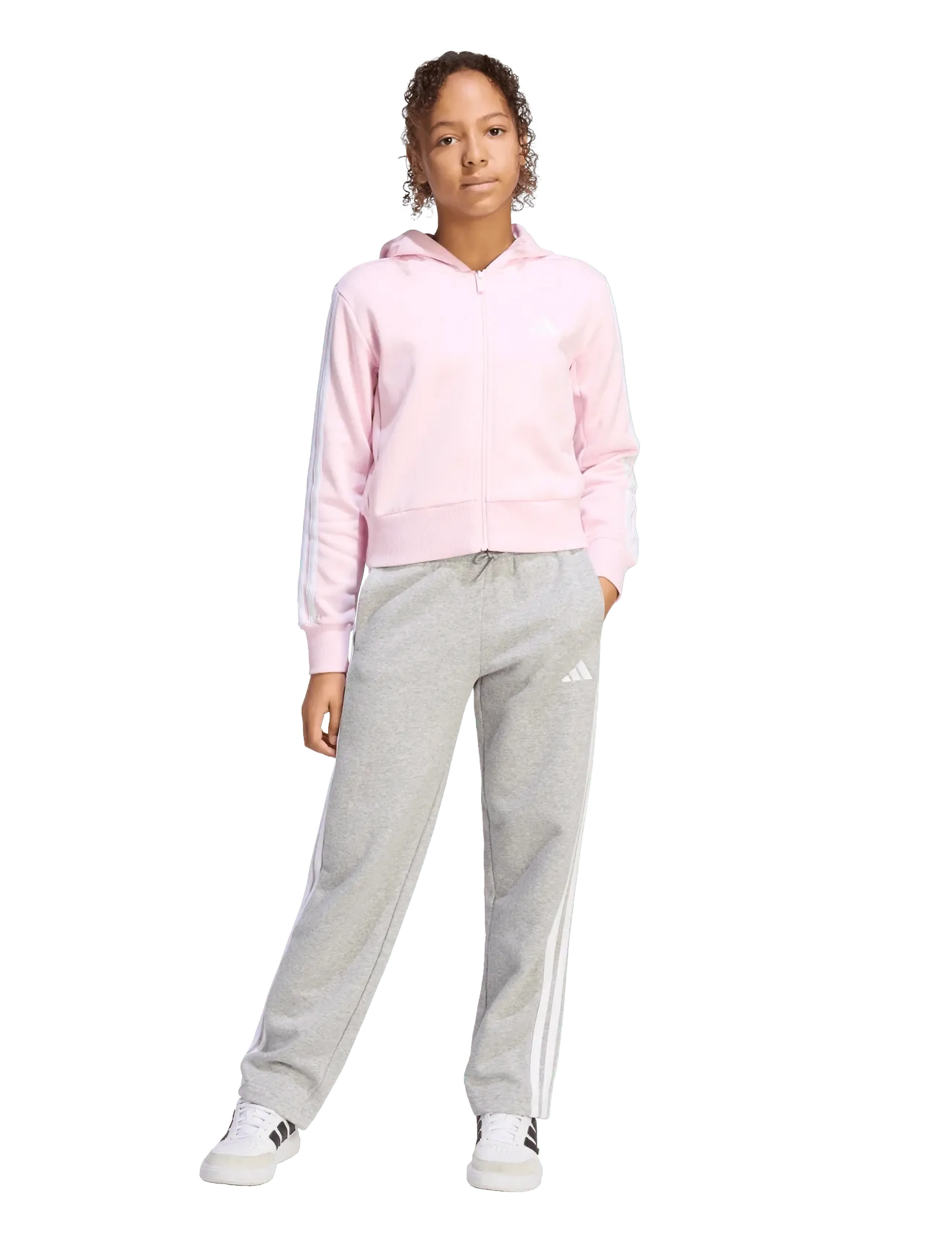 adidas Sportswear JG 3S FL TS 240 - Tracksuits - CLPINK/WHITE / pink/rose