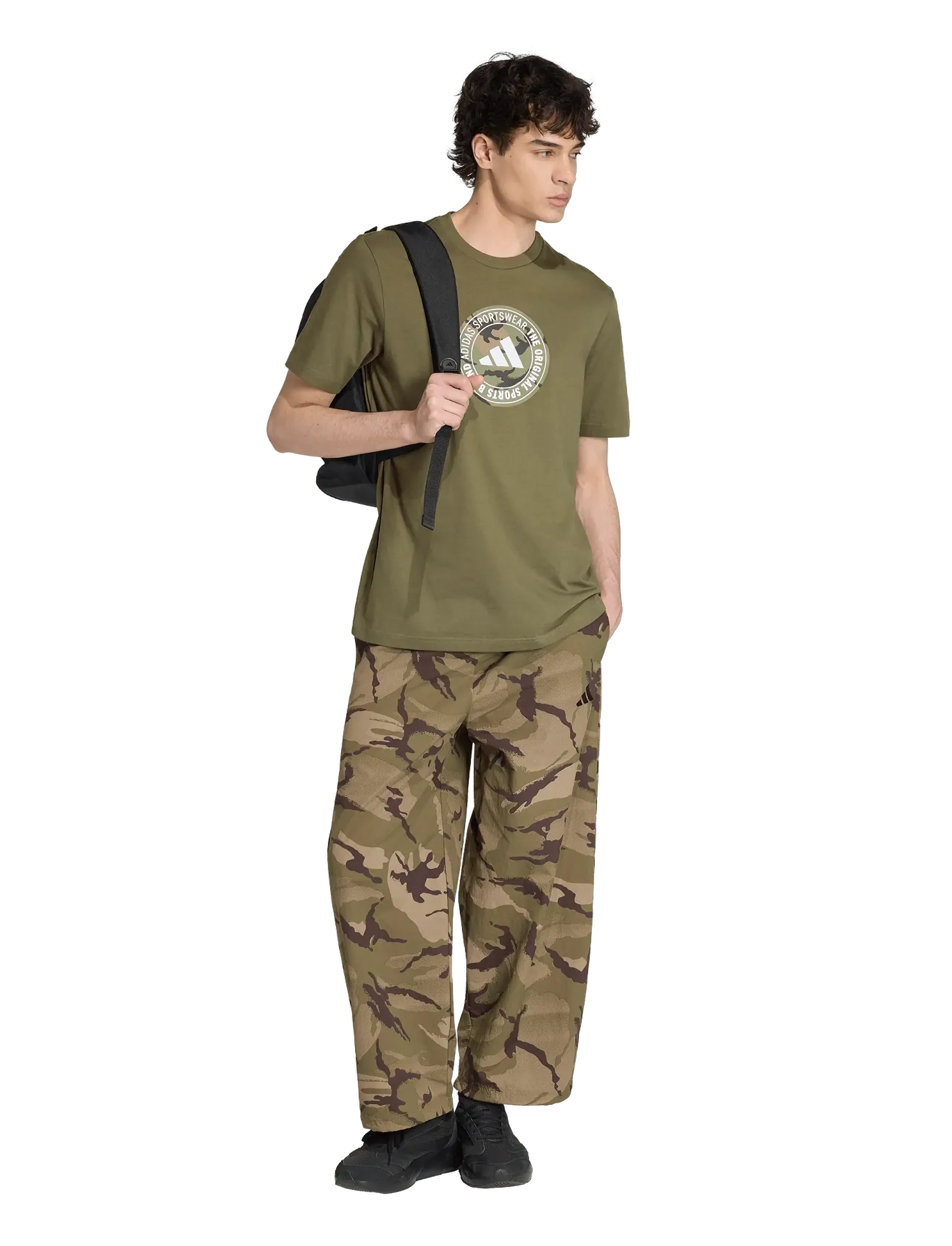 adidas Sportswear M Camo Cir T, Mænd, Camouflage Grafik T-Shirt, Kakigrøn, Str: XS