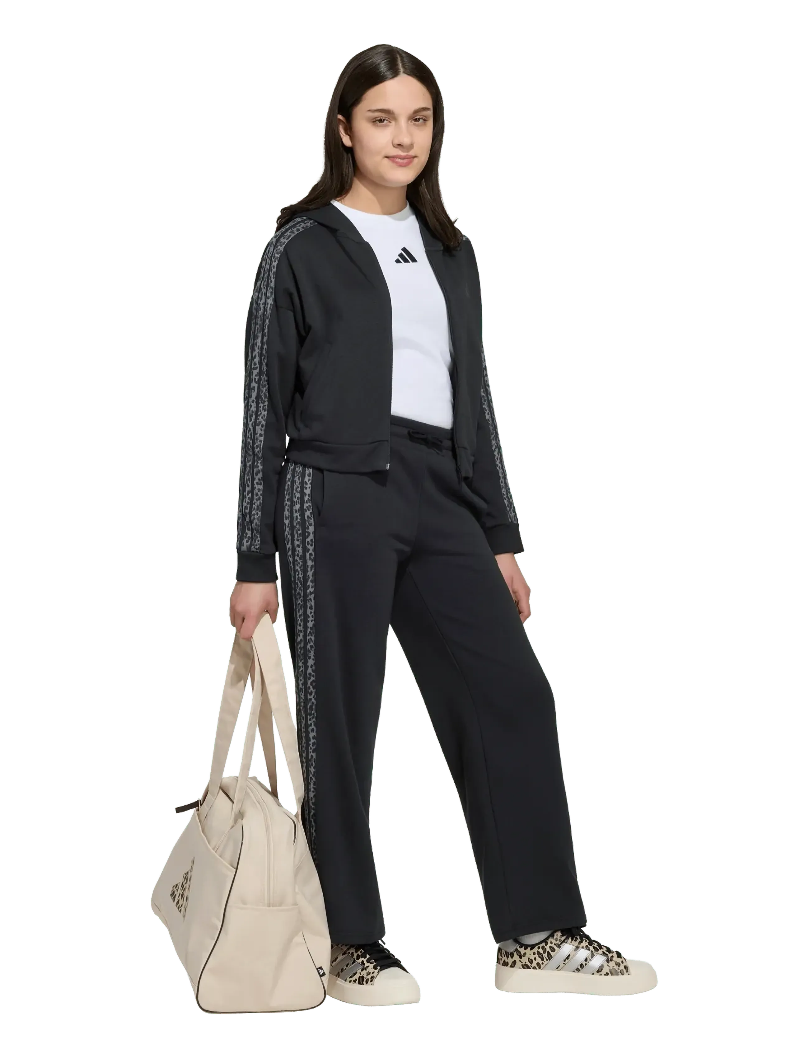 adidas Sportswear Jg An 3S Ft Pt, 140, Black, Underdele > Joggingbukser, Børn