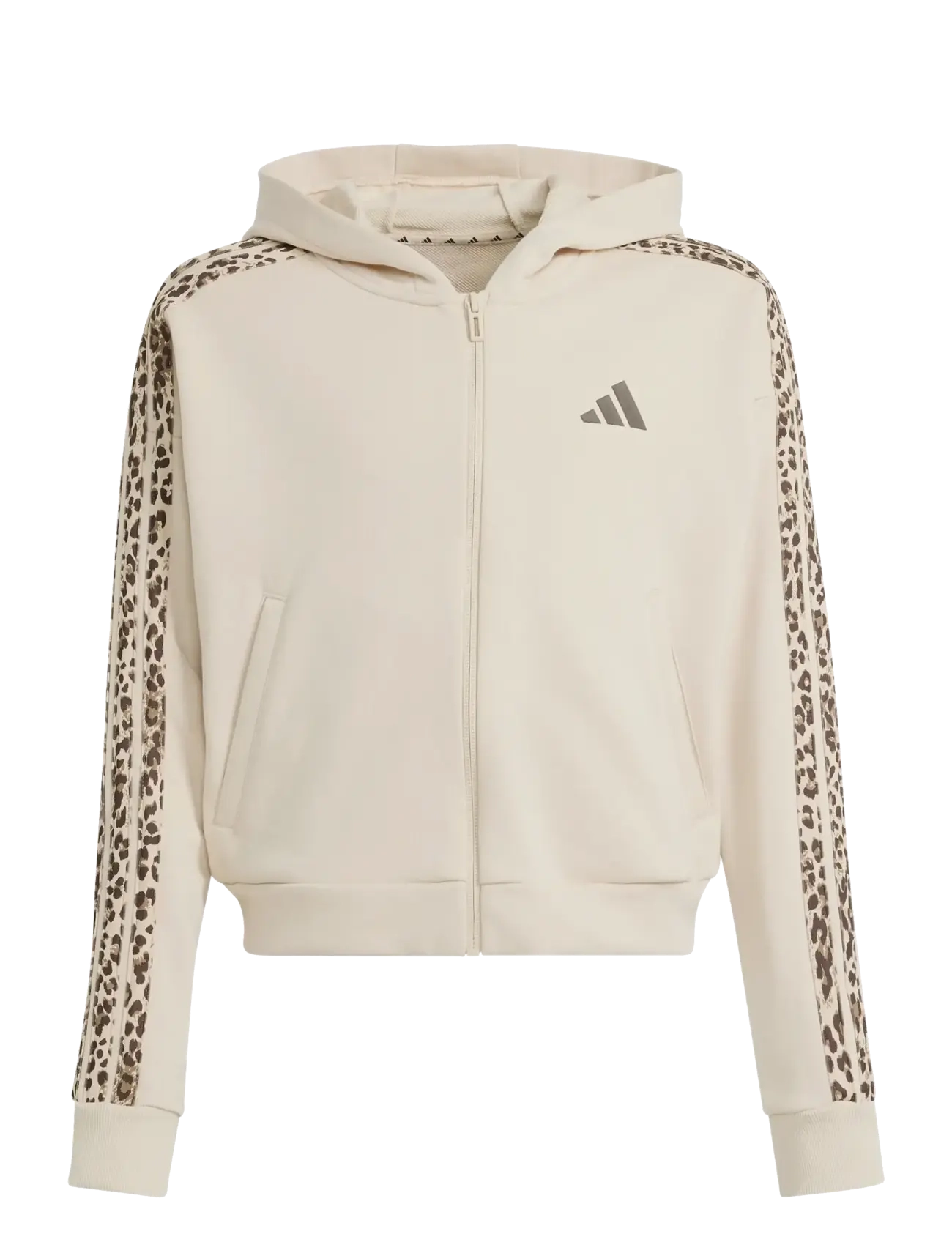 adidas Sportswear JG AN 3S FT FZ - Fliisjakid - CRLI/MULTCO/DBROWN / cream