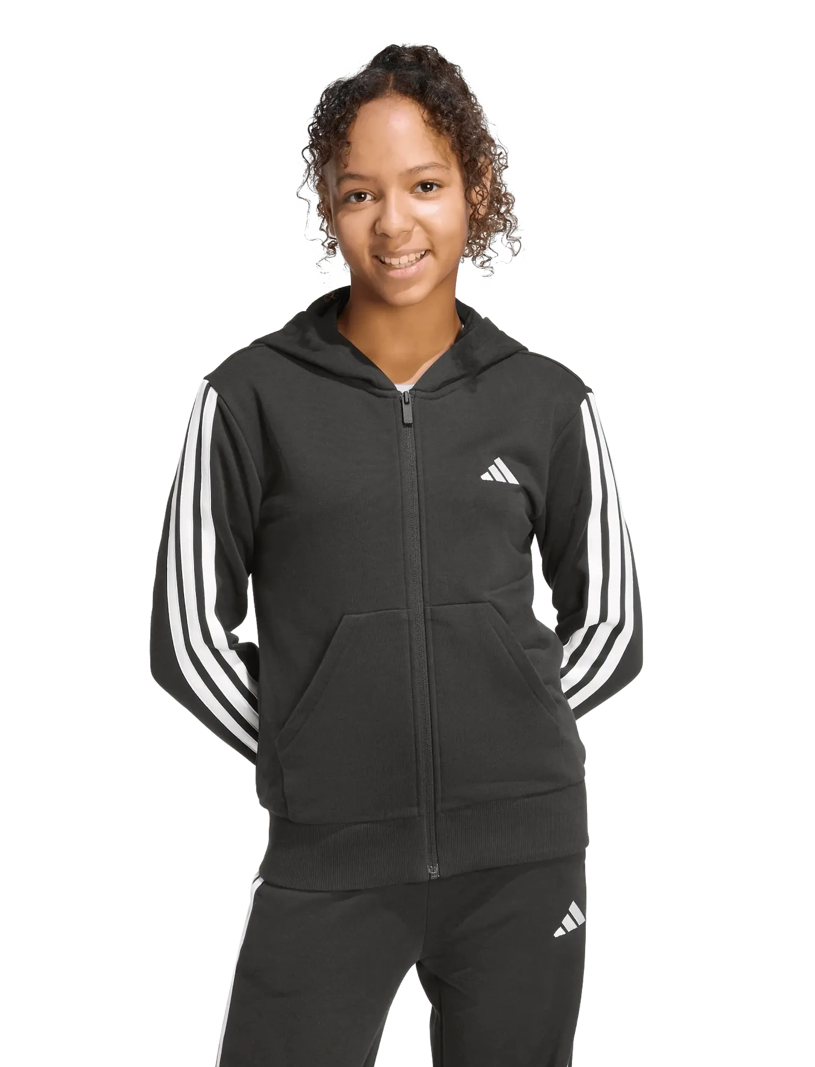 adidas Sportswear - JG 3S FZ HD 280 - pulls a capuche - black/white - 5