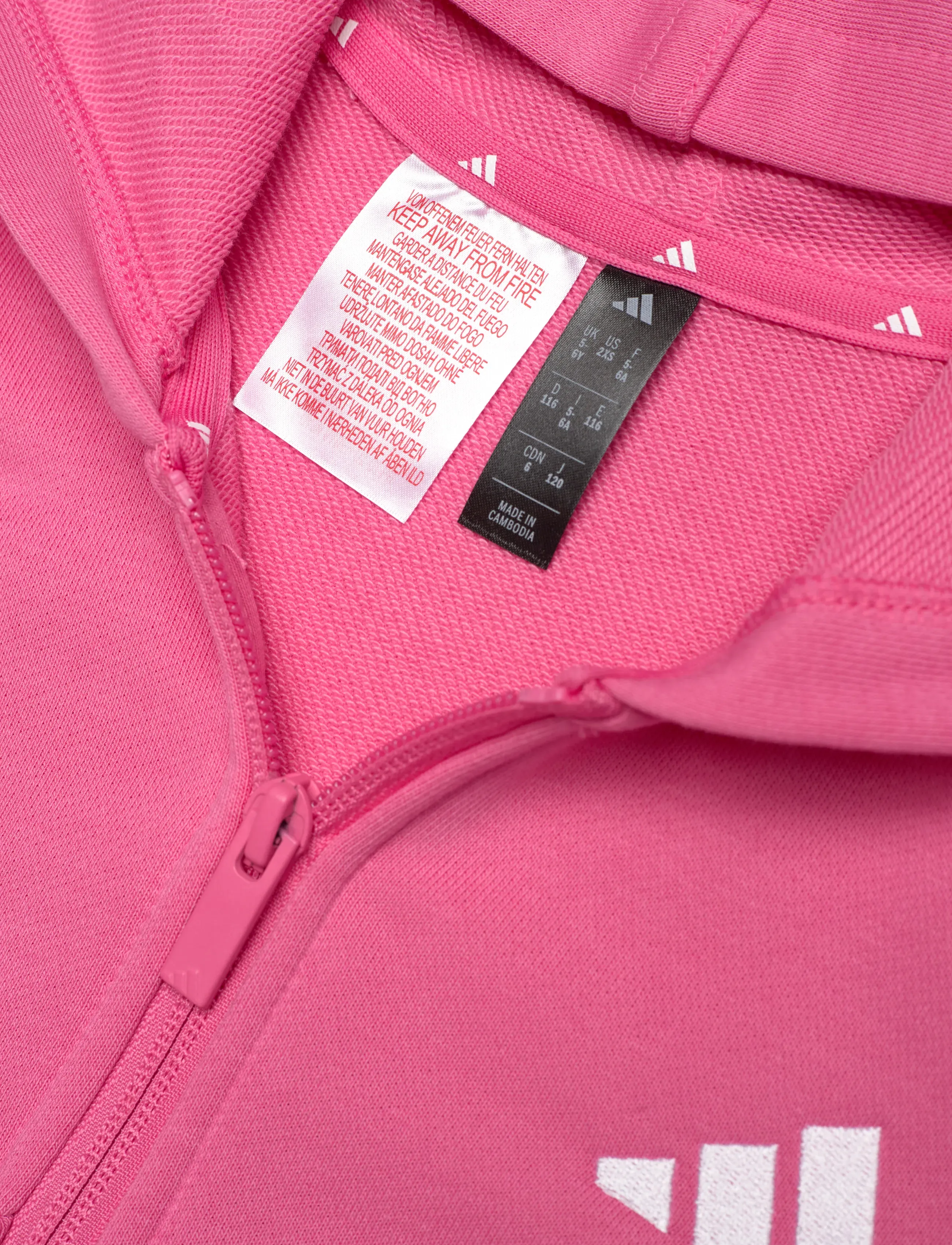 adidas Sportswear - JG 3S FZ HD 280 - kapuzenpullover - pnkfus/white - 2