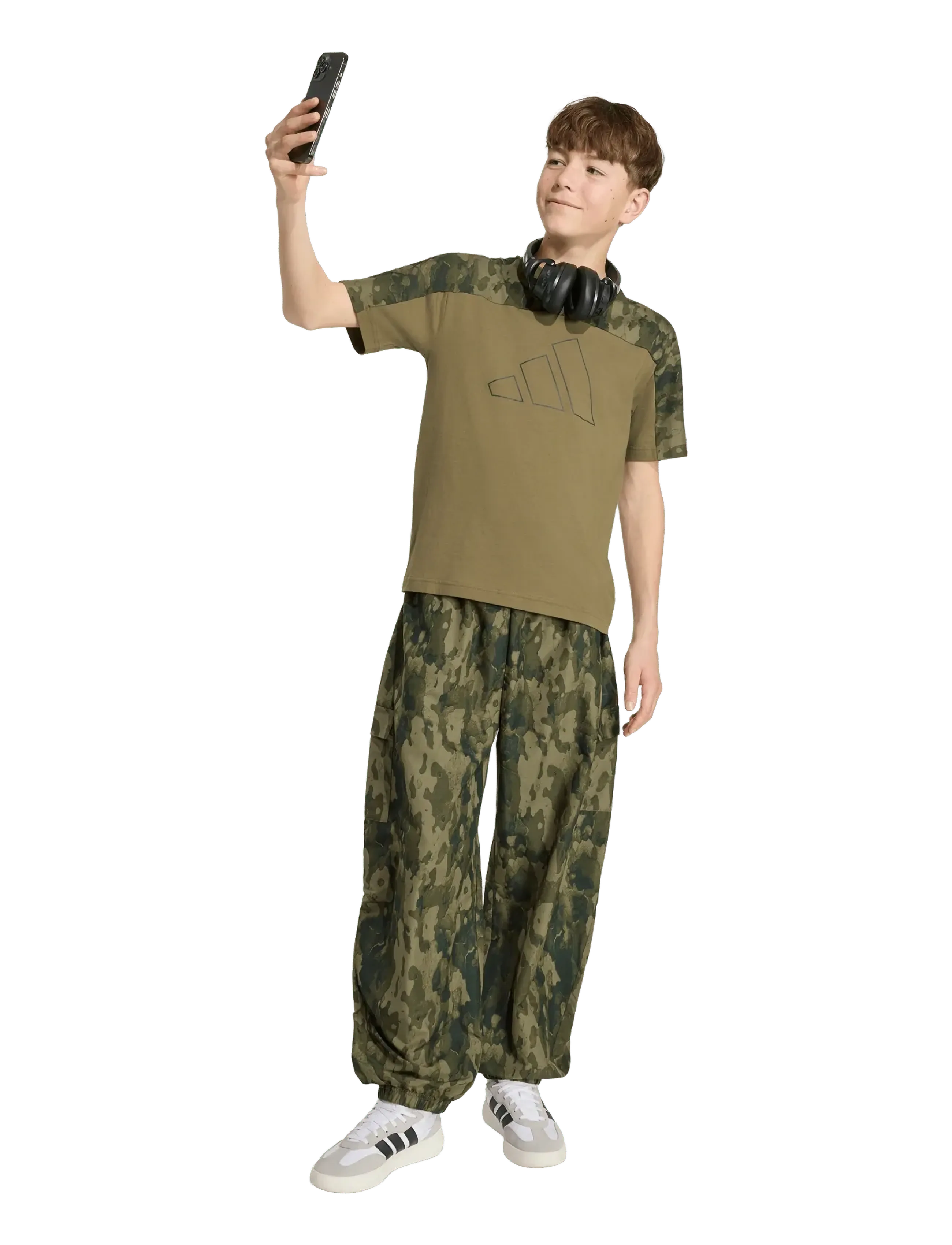 adidas Sportswear J Camo T, 116, T-shirts, Khakigrün - Sports Oberteile, Kinder