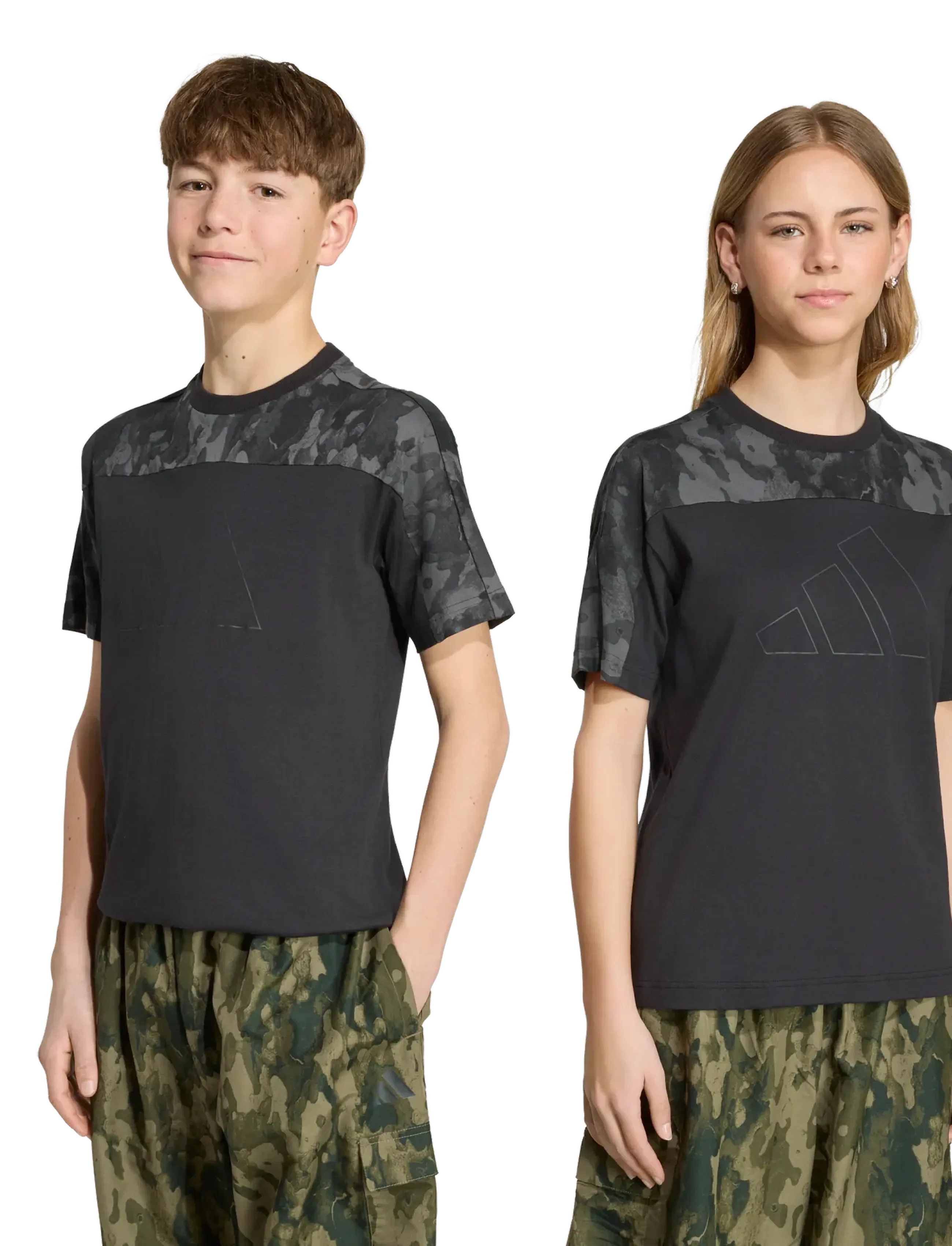 adidas Sportswear - J  CAMO T - sportstoppe - black/carbon - 2