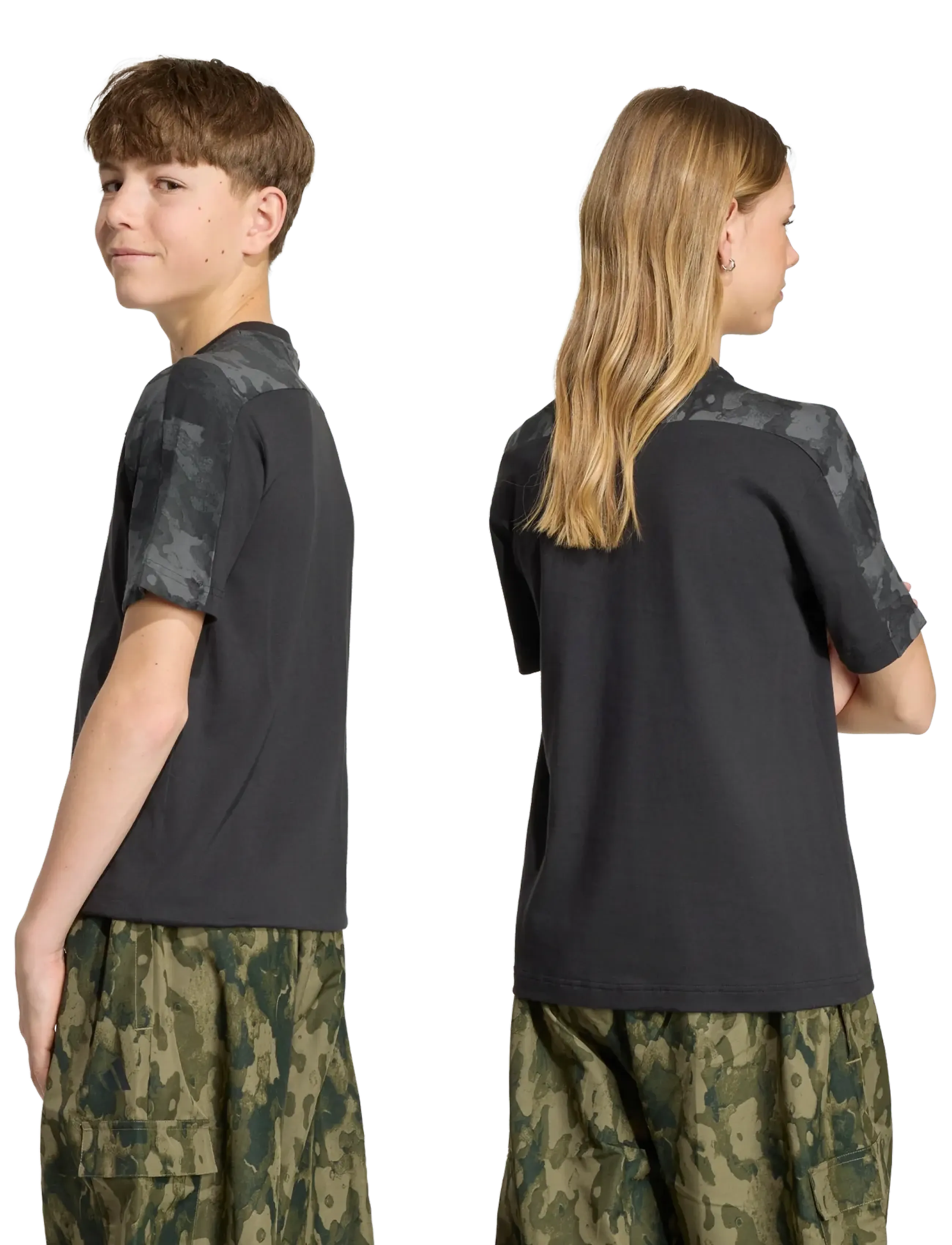 adidas Sportswear - J  CAMO T - sportstoppe - black/carbon - 4