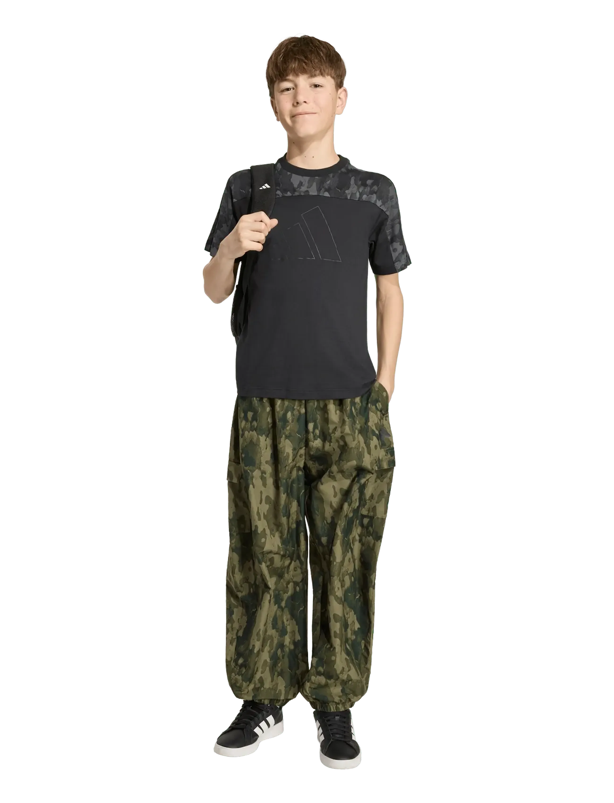 adidas Sportswear - J  CAMO T - sportstoppe - black/carbon - 5