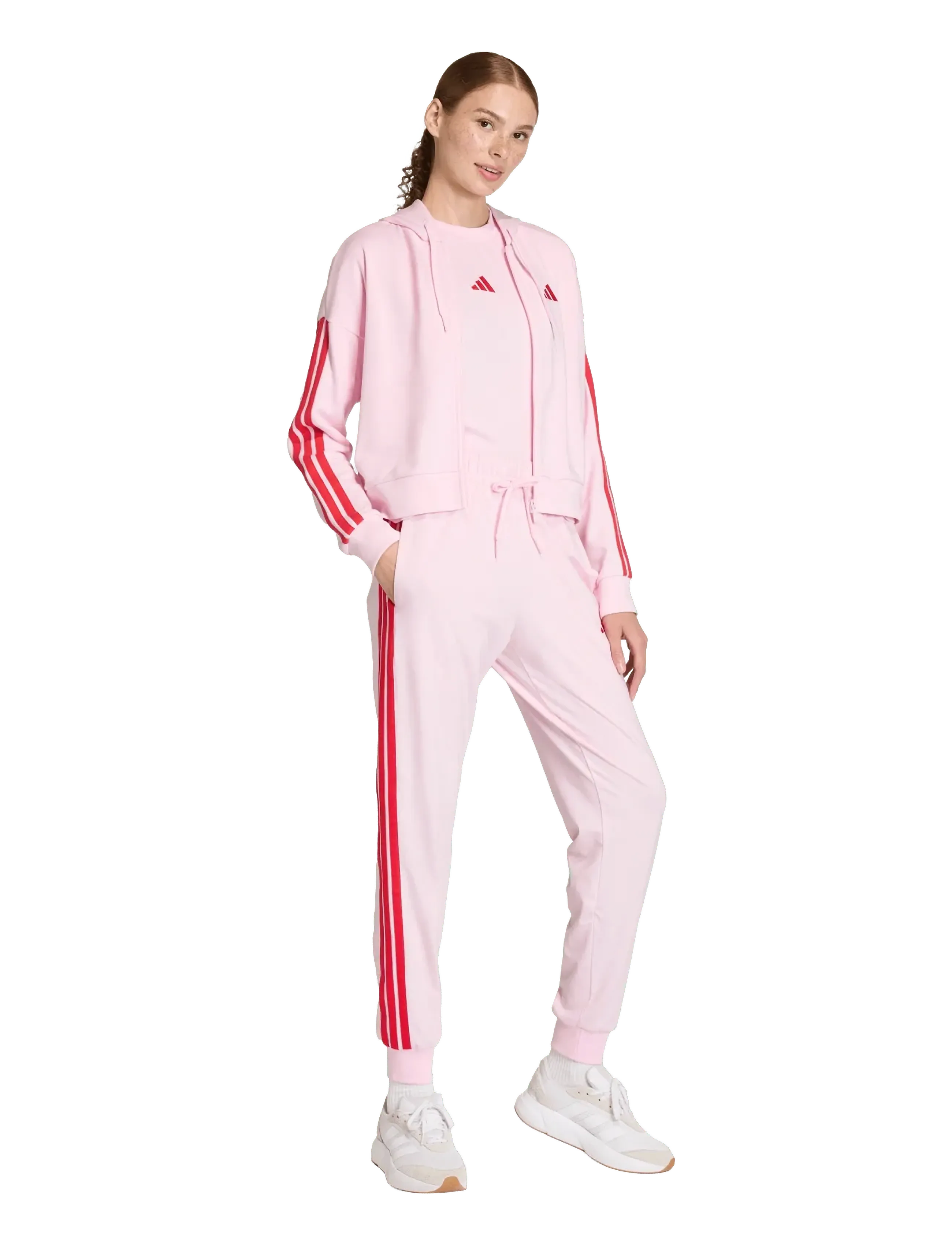 adidas Sportswear W 3S SJ JOGGER - Joggingbukser - CLPINK/PURRUB / pink/rose