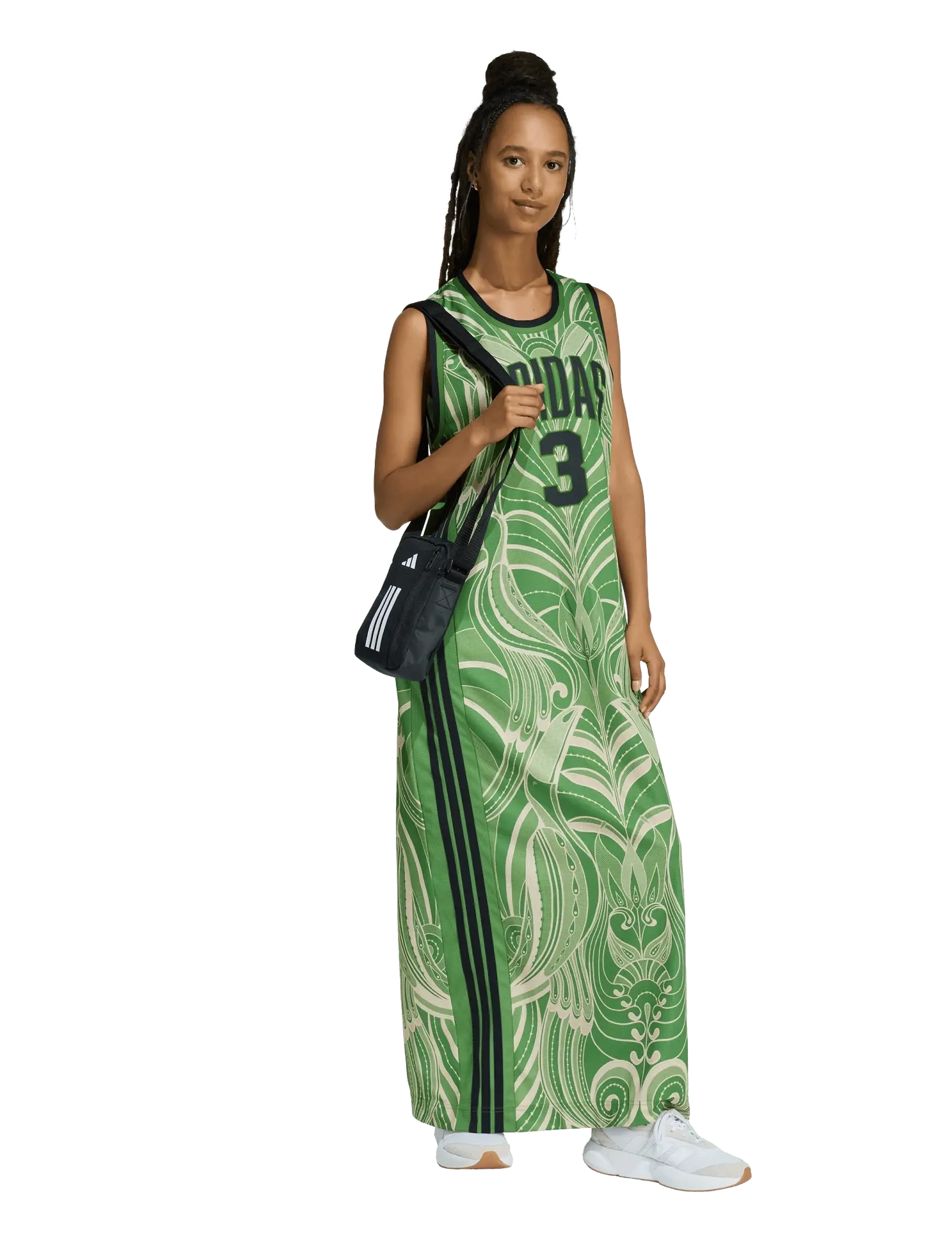 adidas Sportswear FARM PRM DRESS - Kleider - CREGRN/BLACK / green