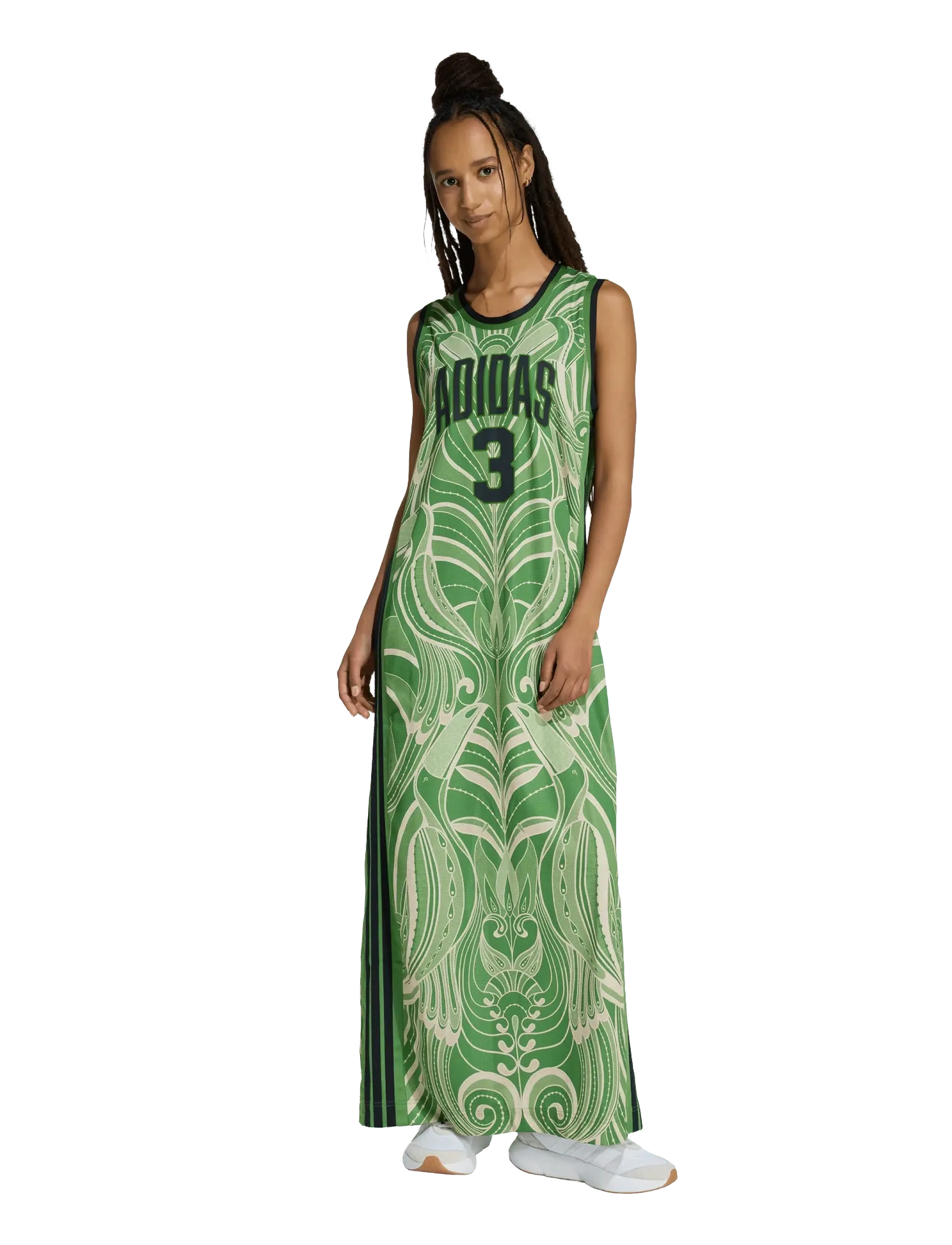 adidas Sportswear - FARM PRM DRESS - kjoler & nederdele - cregrn/black - 5