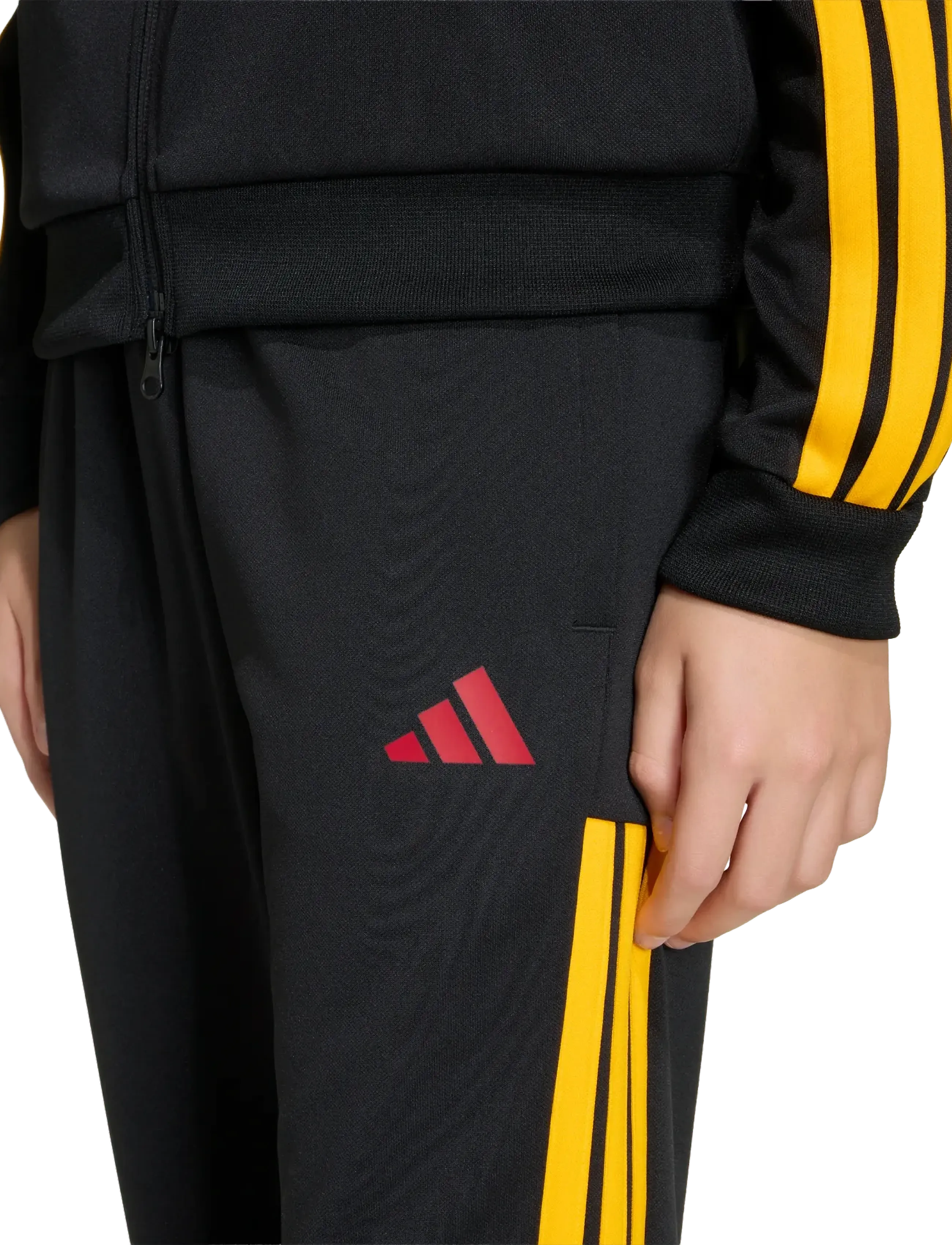 adidas Sportswear - J HOT PANT - sweatpants - black/cogold/powred - 5