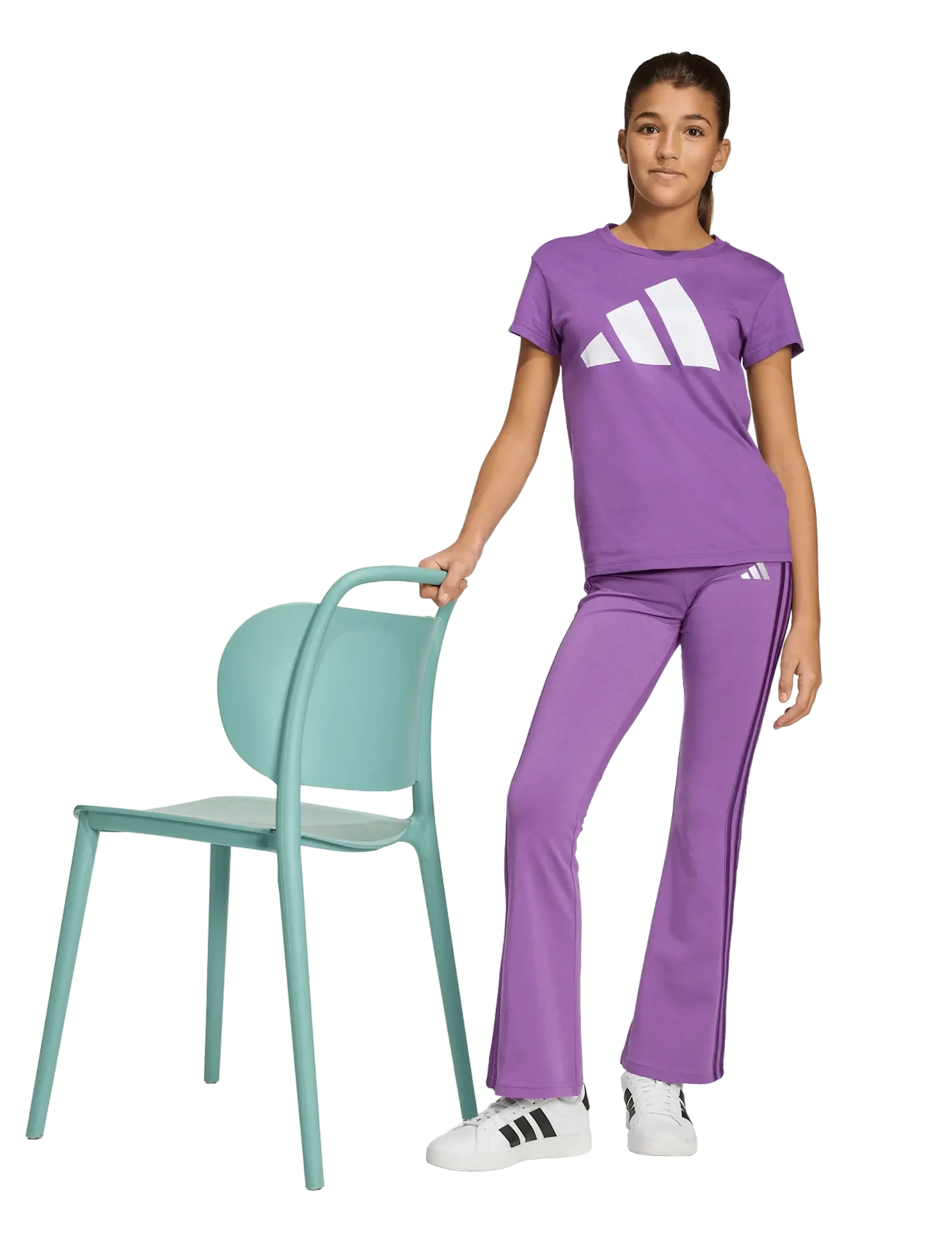 adidas Sportswear JG BL TEE 160 - Toppar & T-shirts - ACTPUR/WHITE / purple