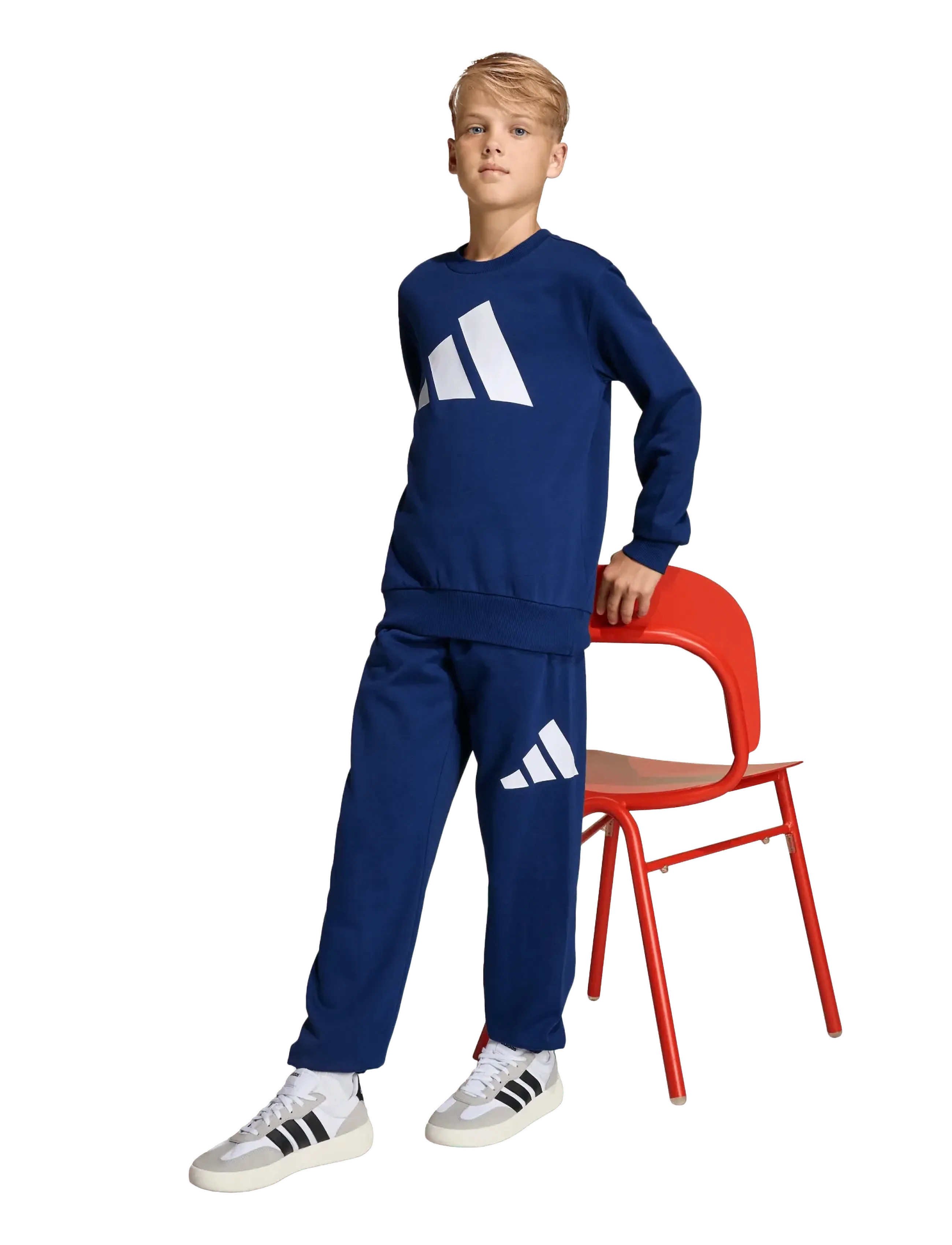 adidas Sportswear J BL FL JOG 240 - Underdele - DKBLUE/WHITE / navy
