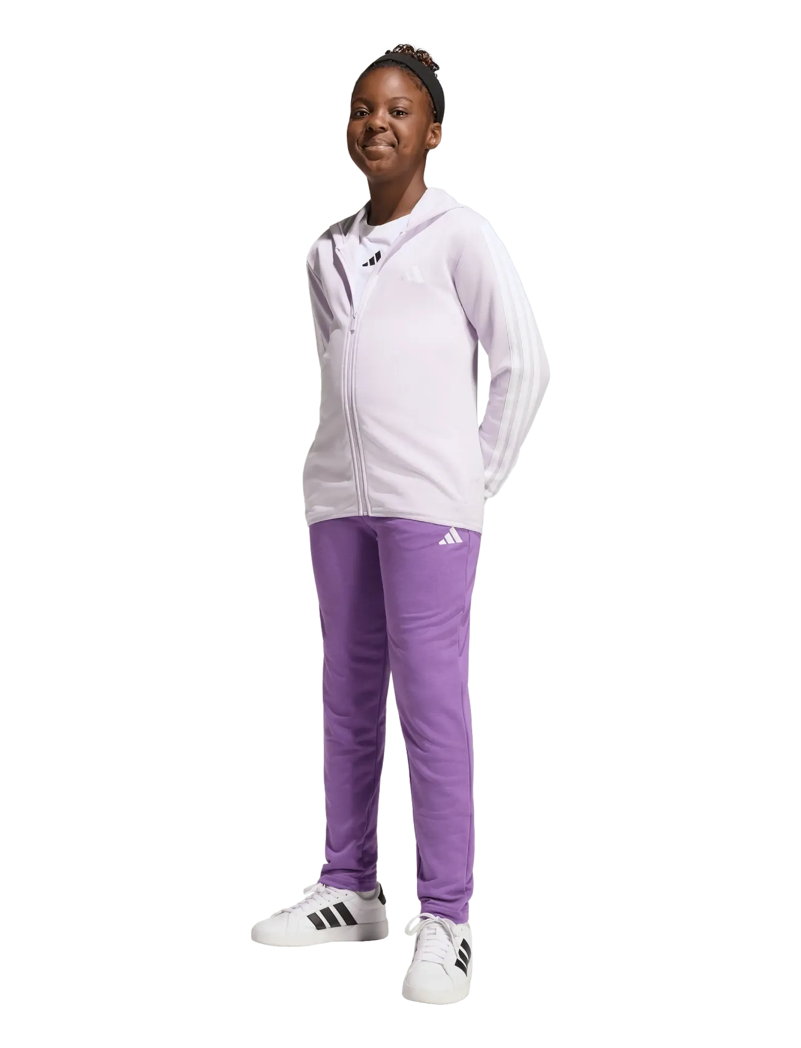 adidas Sportswear J 3S FT TS 220 - Sportinė apranga - ICELAV/WHITE / purple