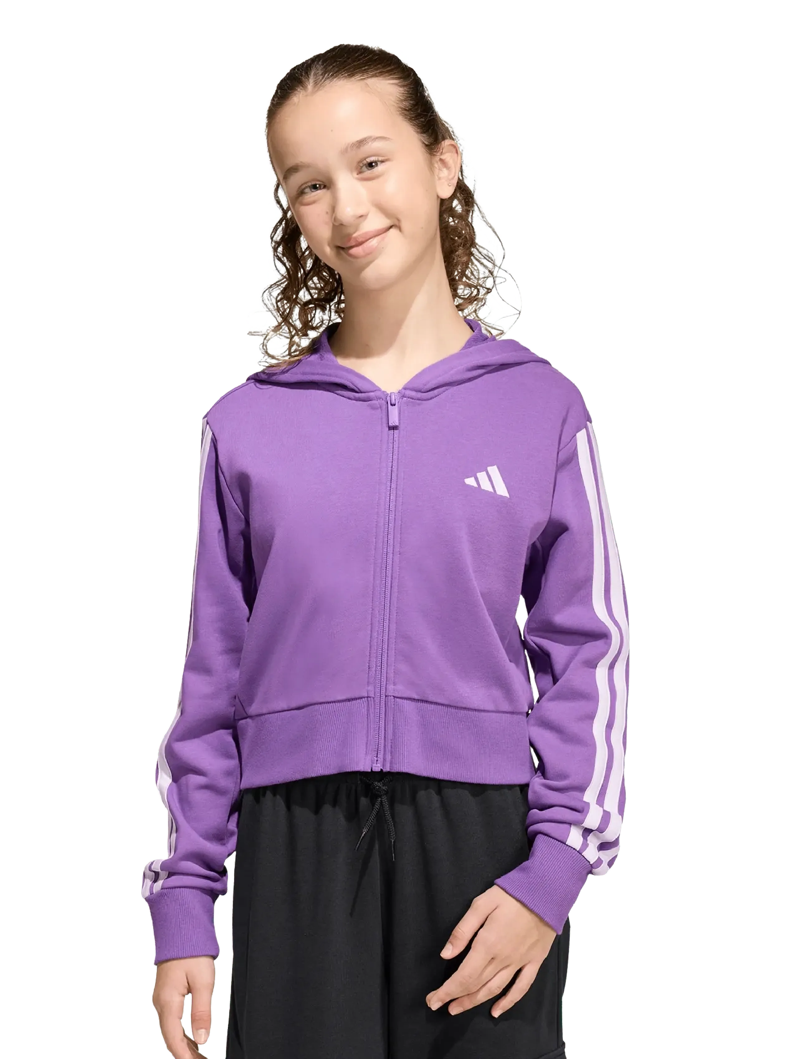 adidas Sportswear - JG 3S FT FZ CRO - kapuzenpullover - actpur/icelav - 2