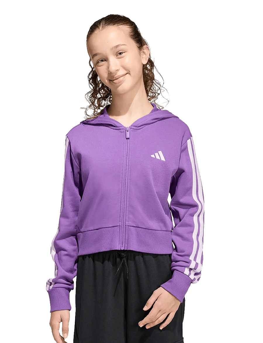 adidas Sportswear - JG 3S FT FZ CRO - kapuutsiga dressipluusid - actpur/icelav - 2