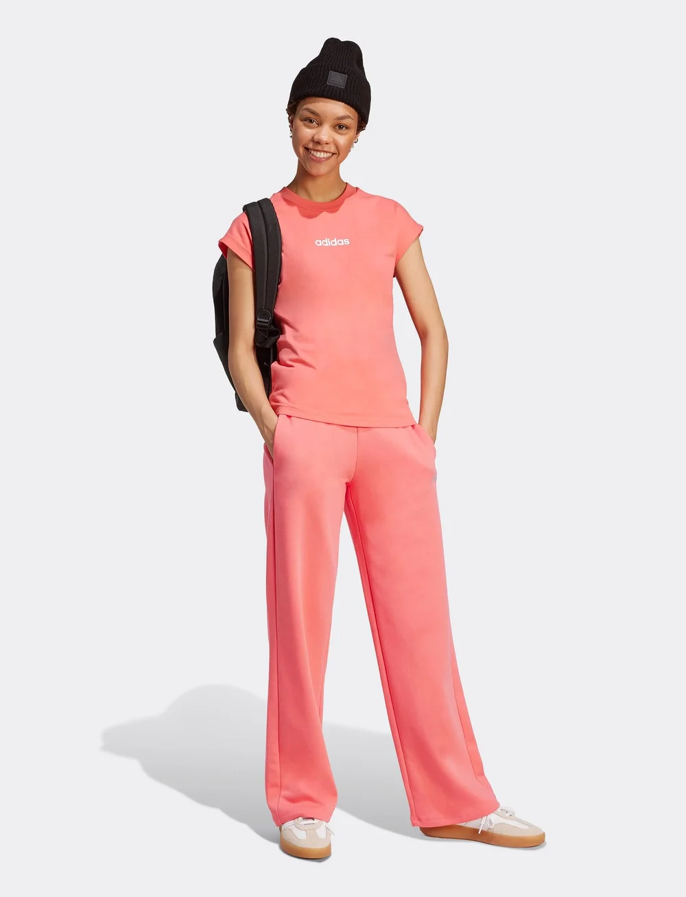 adidas Sportswear - W LIN SJ T - t-shirts - semtur/white - 0