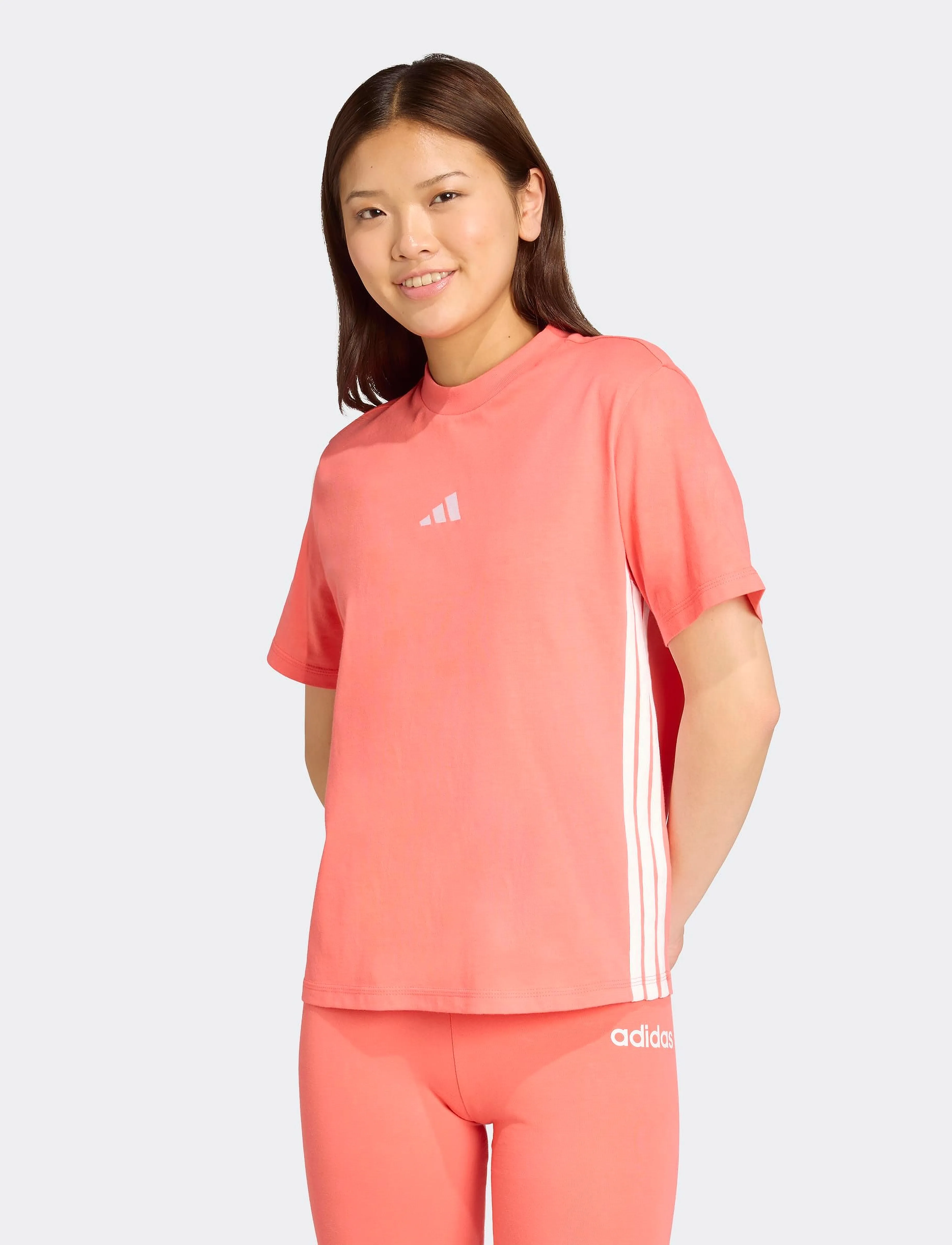 adidas Sportswear - W 3S SJ T - t-shirts - semtur/white - 0