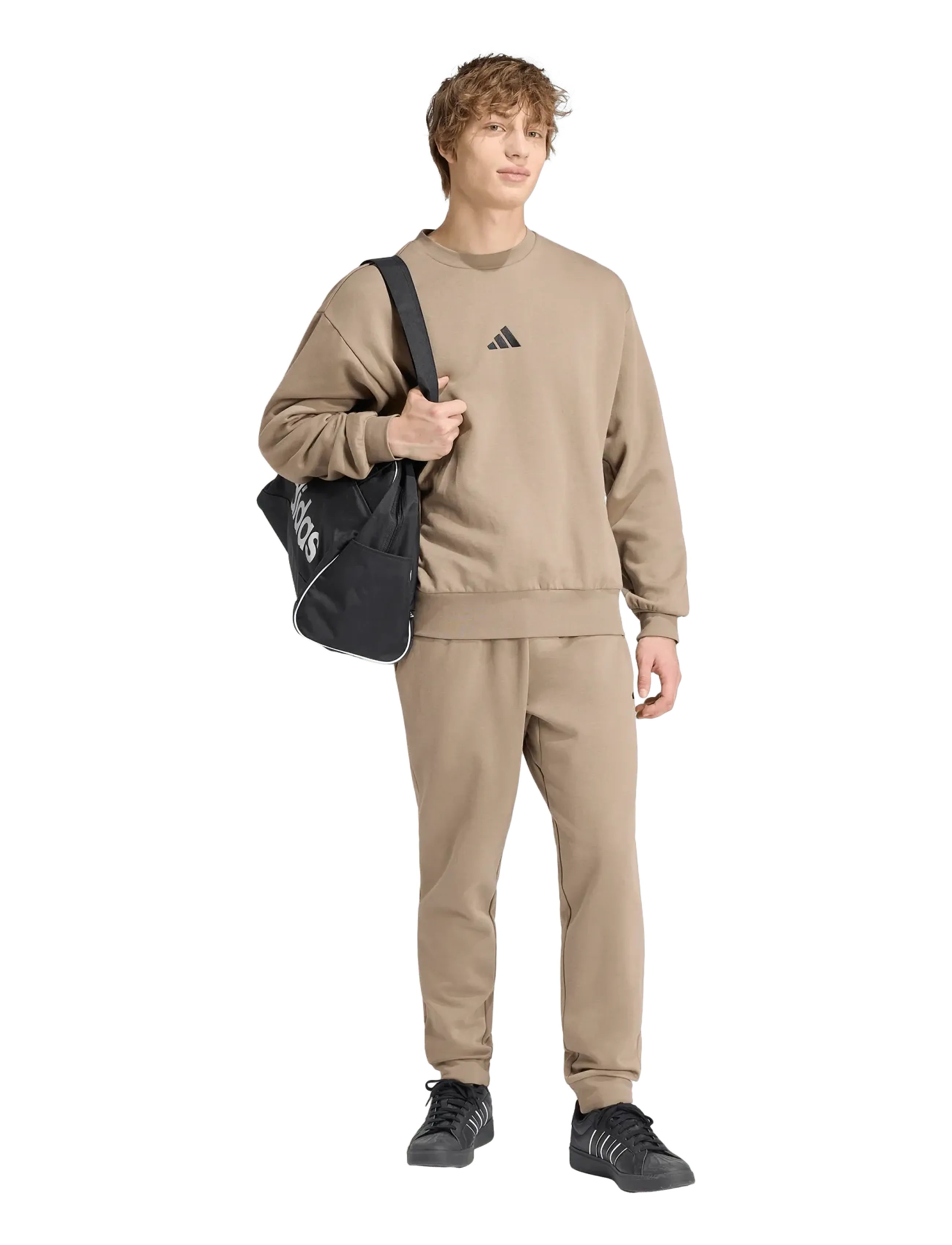 adidas Sportswear M FEELCOZY SWT - Sportiska stila džemperi - KHASIX/BLACK / beige