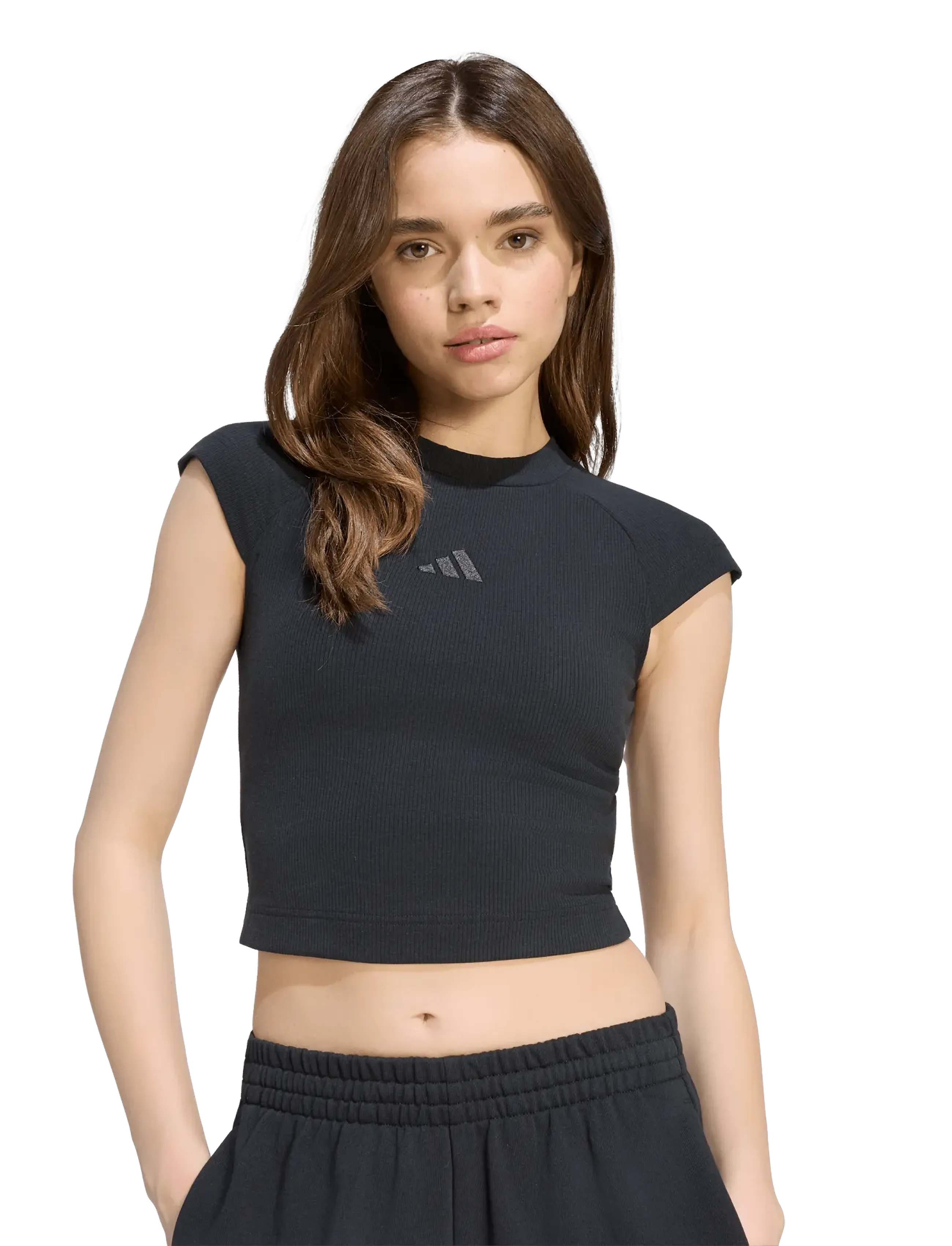 adidas Sportswear - W AK SL RIB TEE - t-shirt bras - black - 4