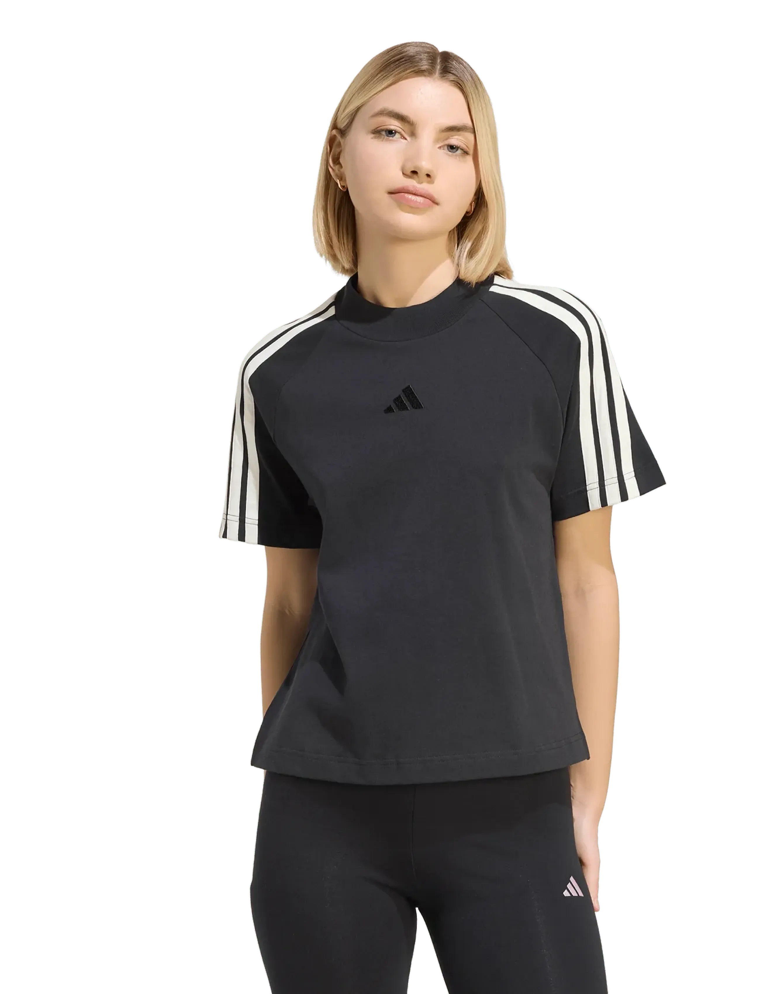 adidas Sportswear - W AK 3S TEE - alussärgid ja t-särgid - black/owhite - 2
