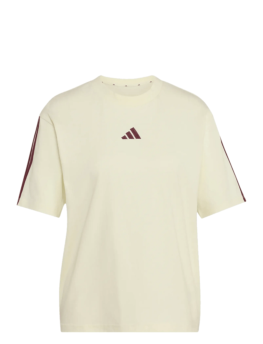 adidas Sportswear - W 3S SJ BF T - t-shirts - ivory/maroon - 1