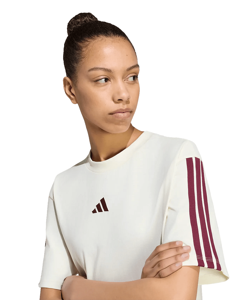 adidas Sportswear - W 3S SJ BF T - t-shirts - ivory/maroon - 3
