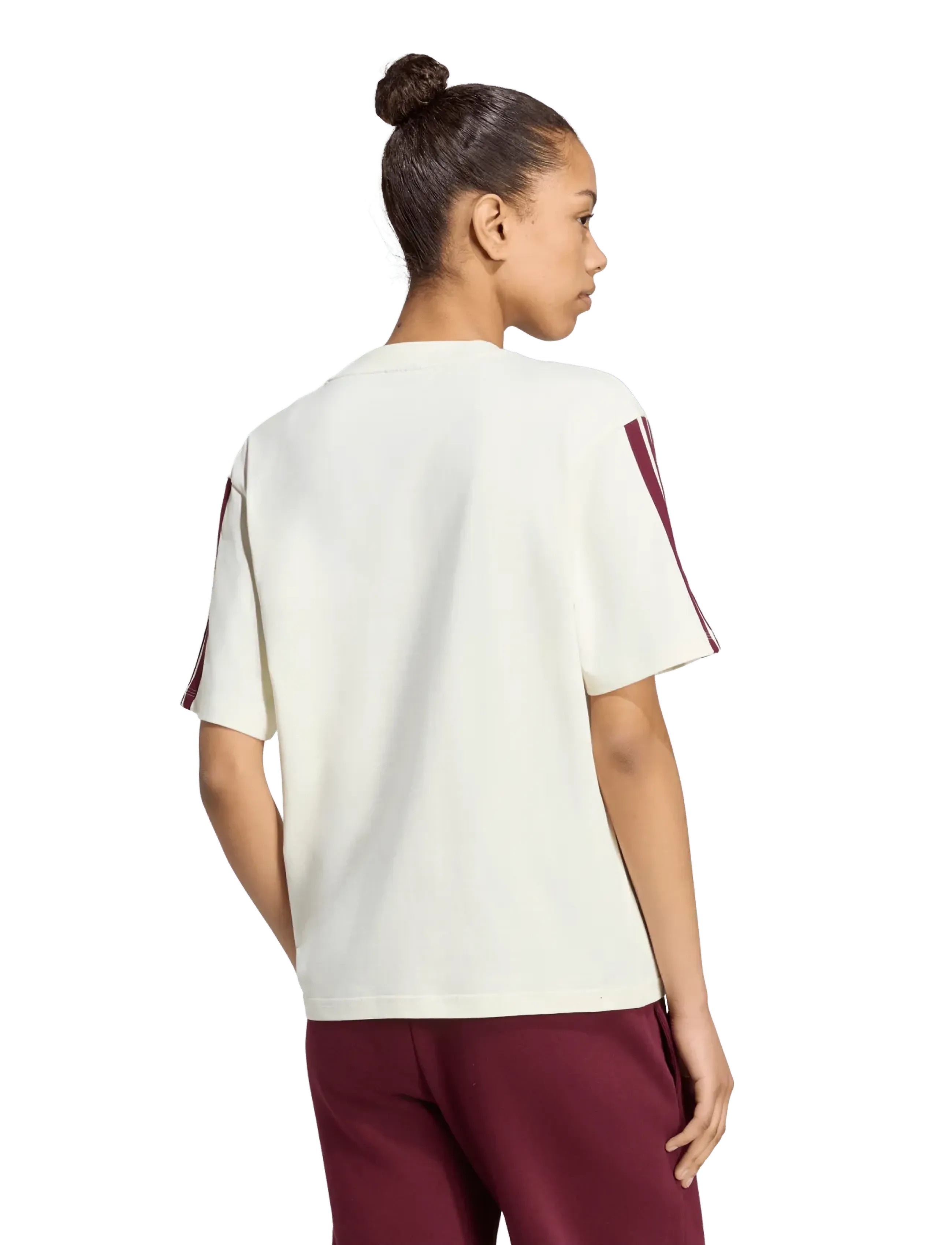 adidas Sportswear - W 3S SJ BF T - t-shirts - ivory/maroon - 5