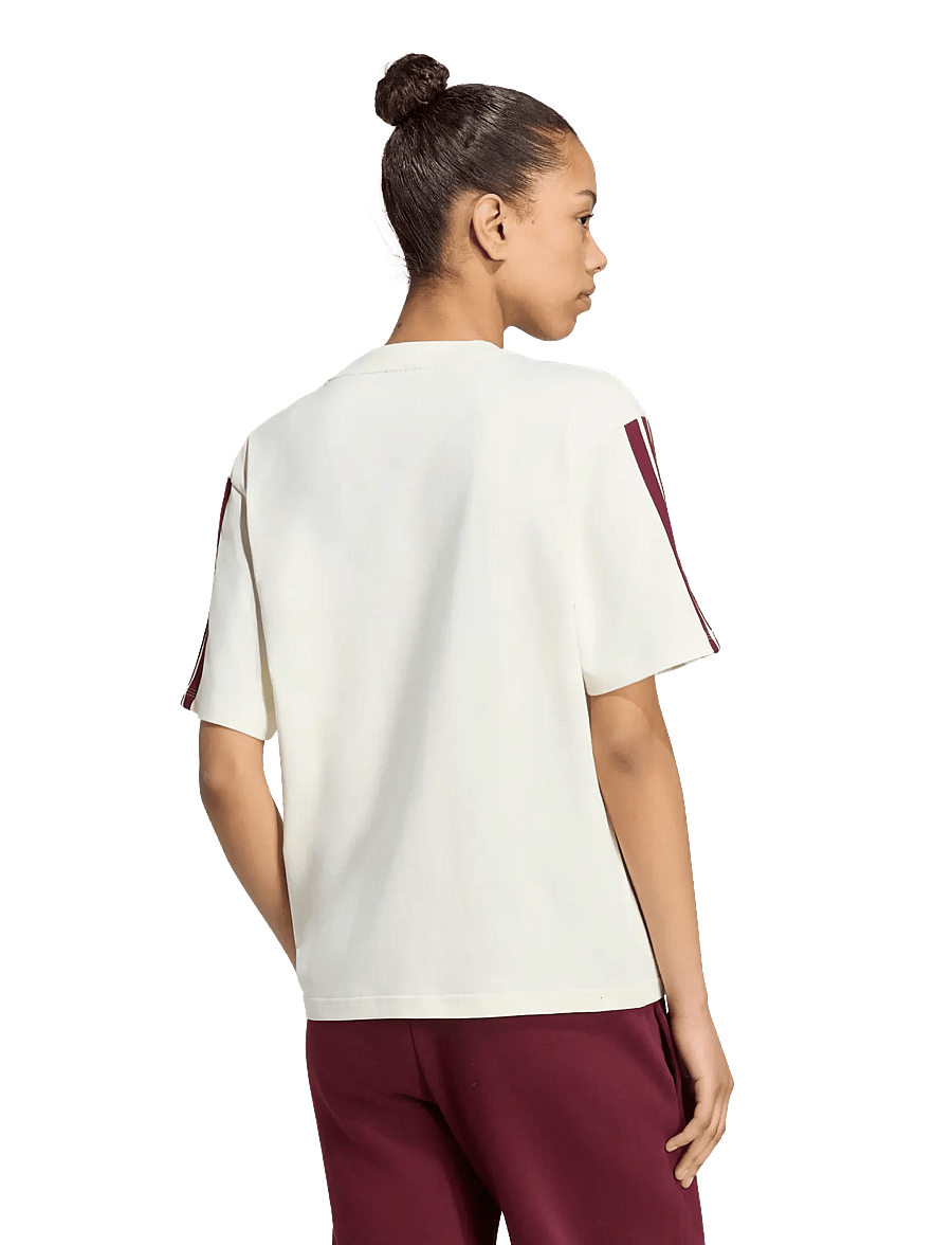 adidas Sportswear - W 3S SJ BF T - t-shirts - ivory/maroon - 5