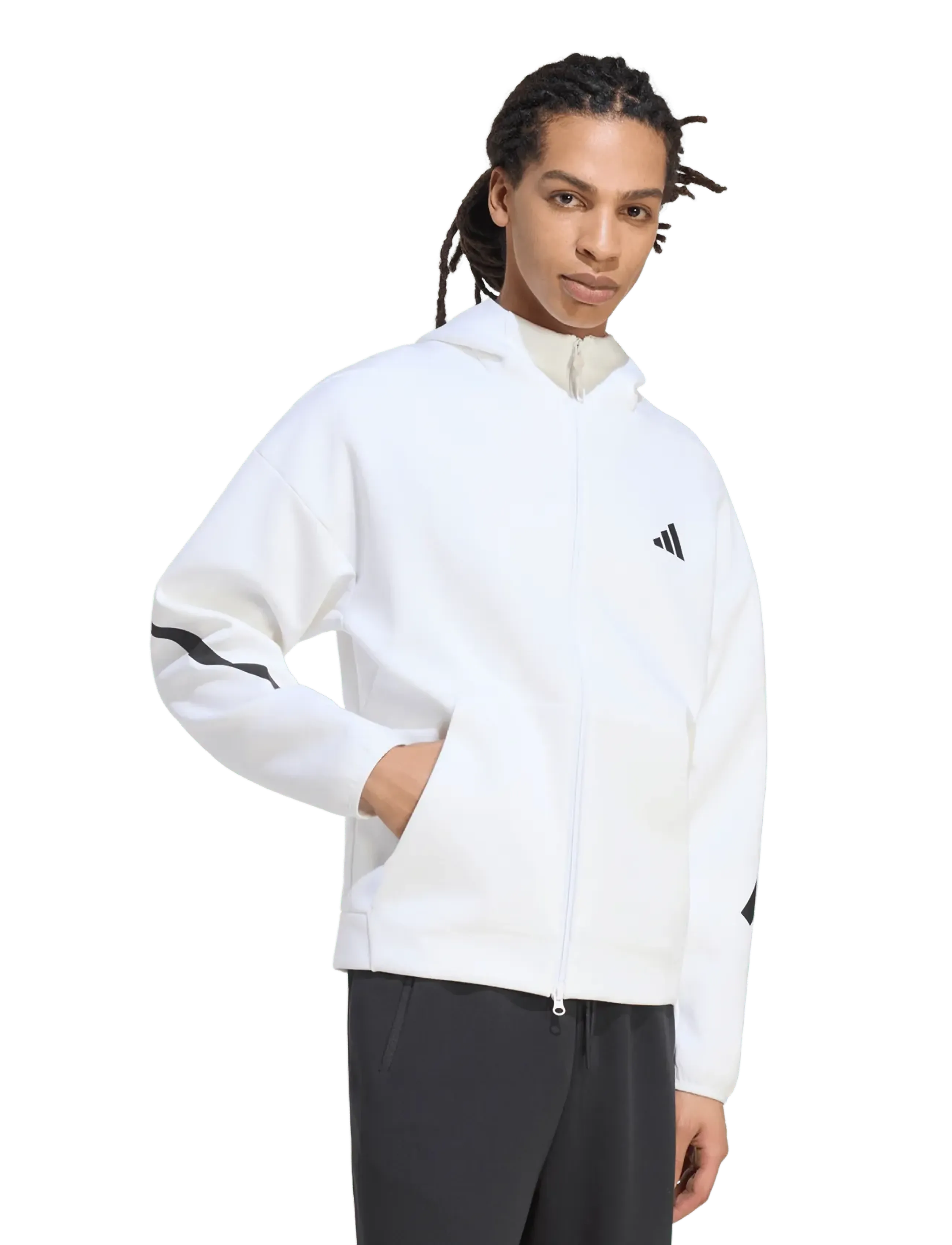 adidas Sportswear - M Z.N.E. FZ - sweatshirts - white - 2