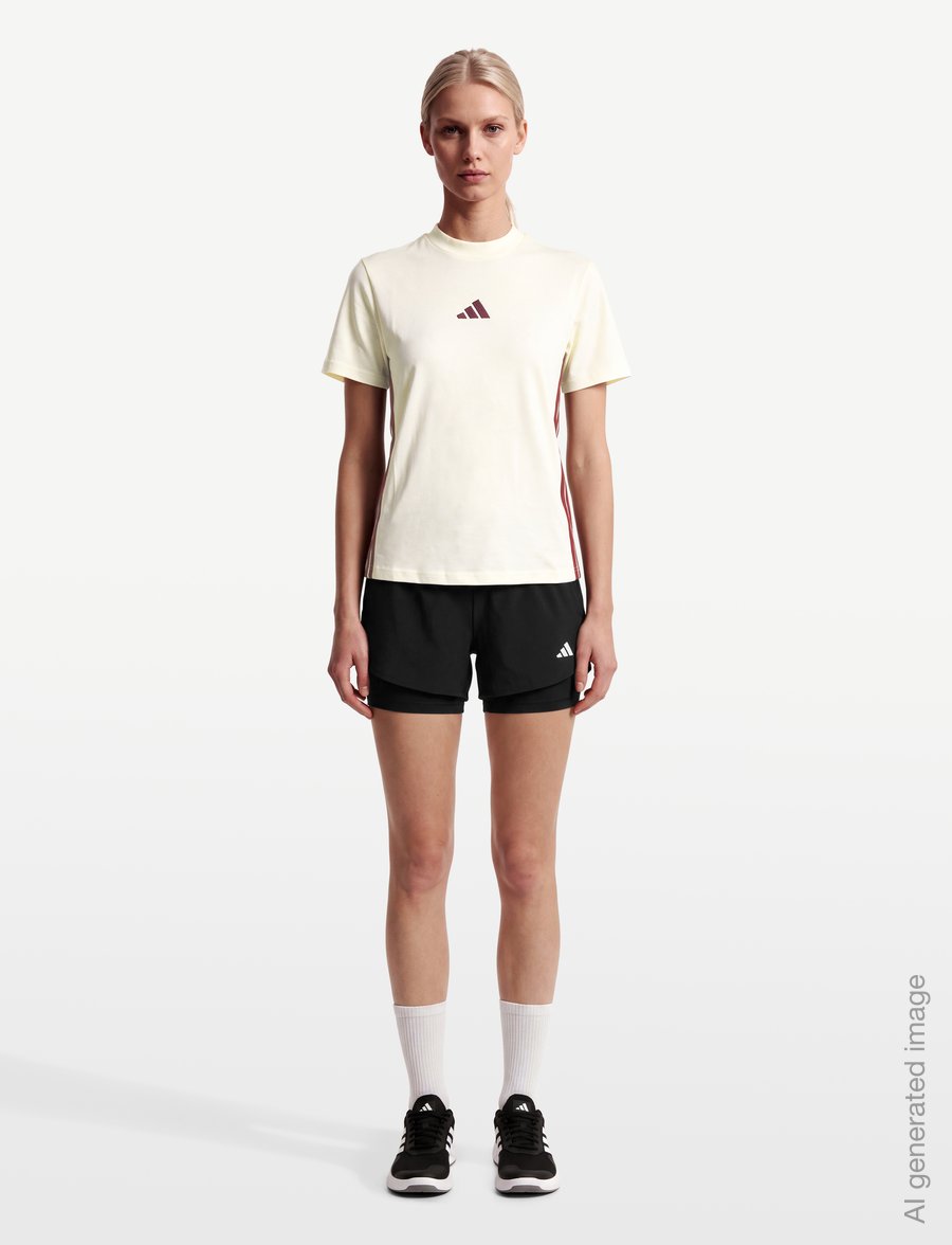 adidas Sportswear - W 3S SJ T - alussärgid ja t-särgid - ivory/maroon - 0