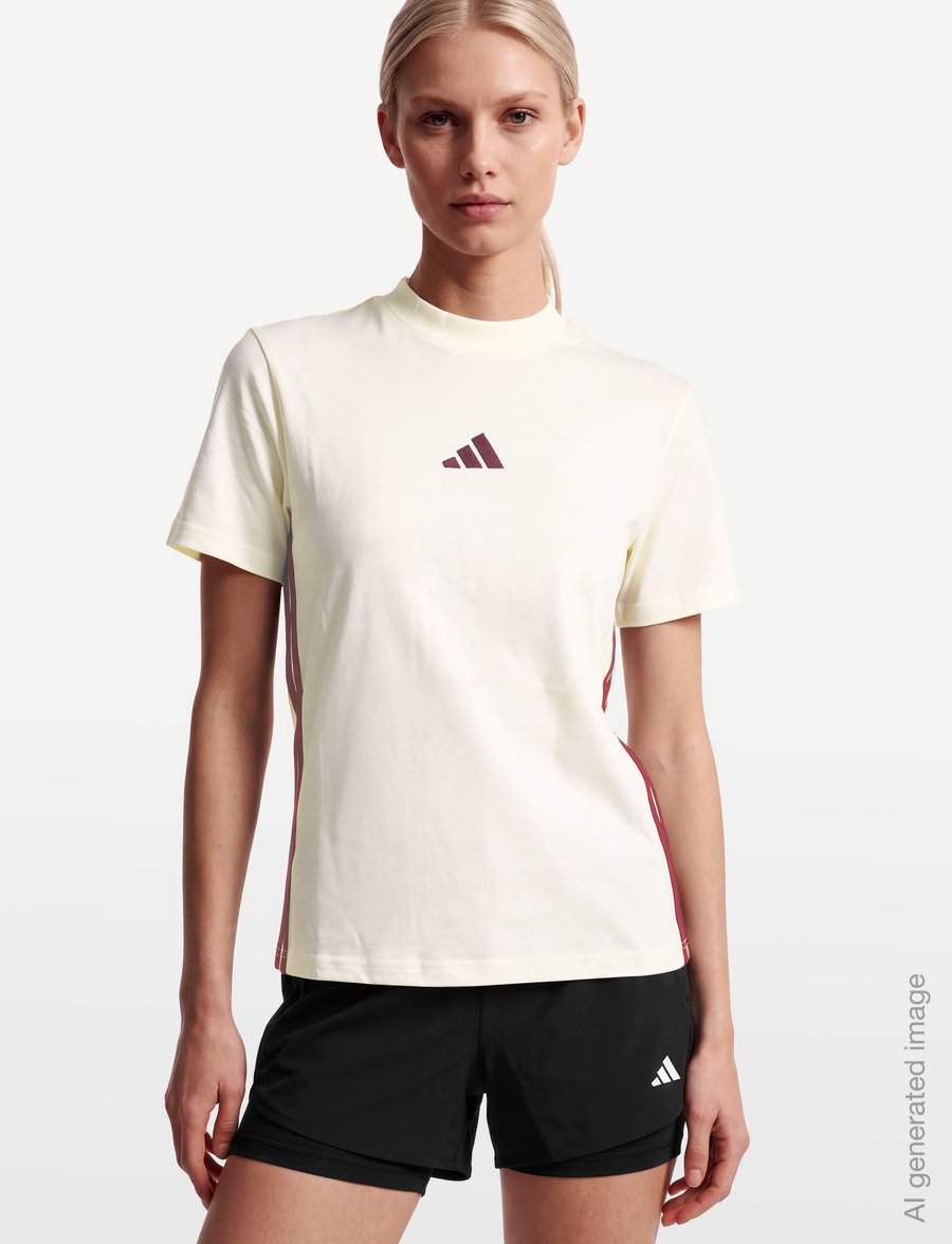adidas Sportswear - W 3S SJ T - alussärgid ja t-särgid - ivory/maroon - 3