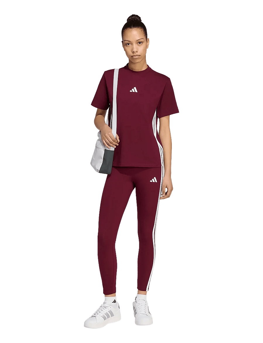 adidas Sportswear - W 3S SJ T - t-shirts - maroon/white - 0